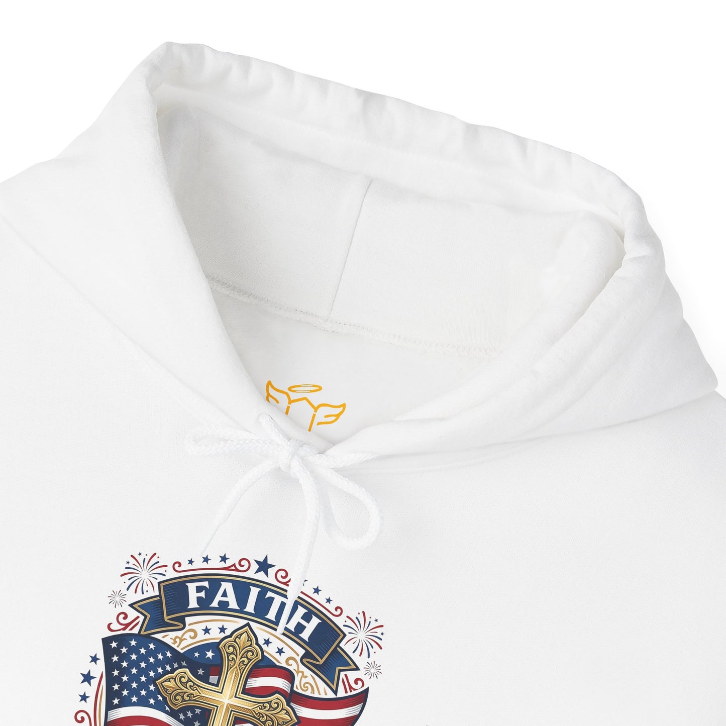 Faith, Family & Freedom Hoodie — Patriotic Cross American Flag Sweatshirt (USA 250th)