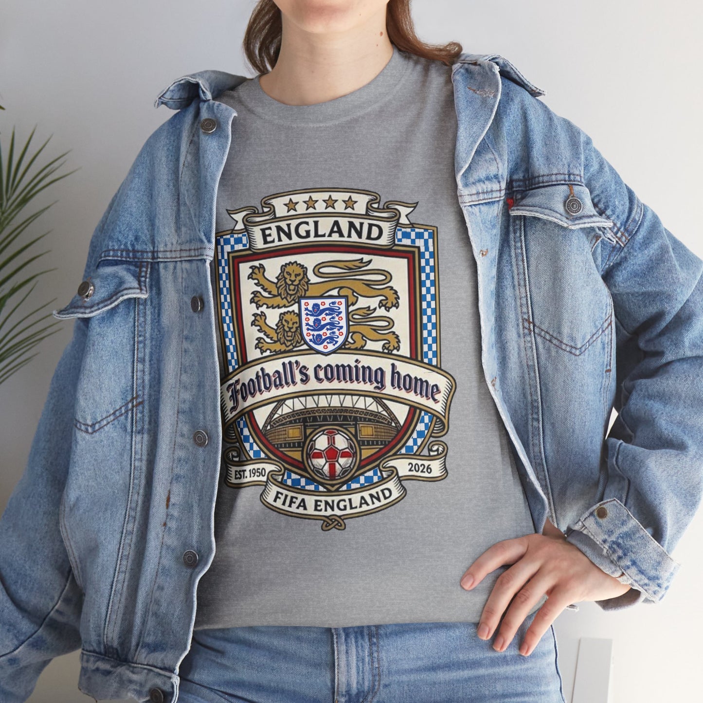 England's Soccer Fan's Crest T-Shirt - "Football's Coming Home"