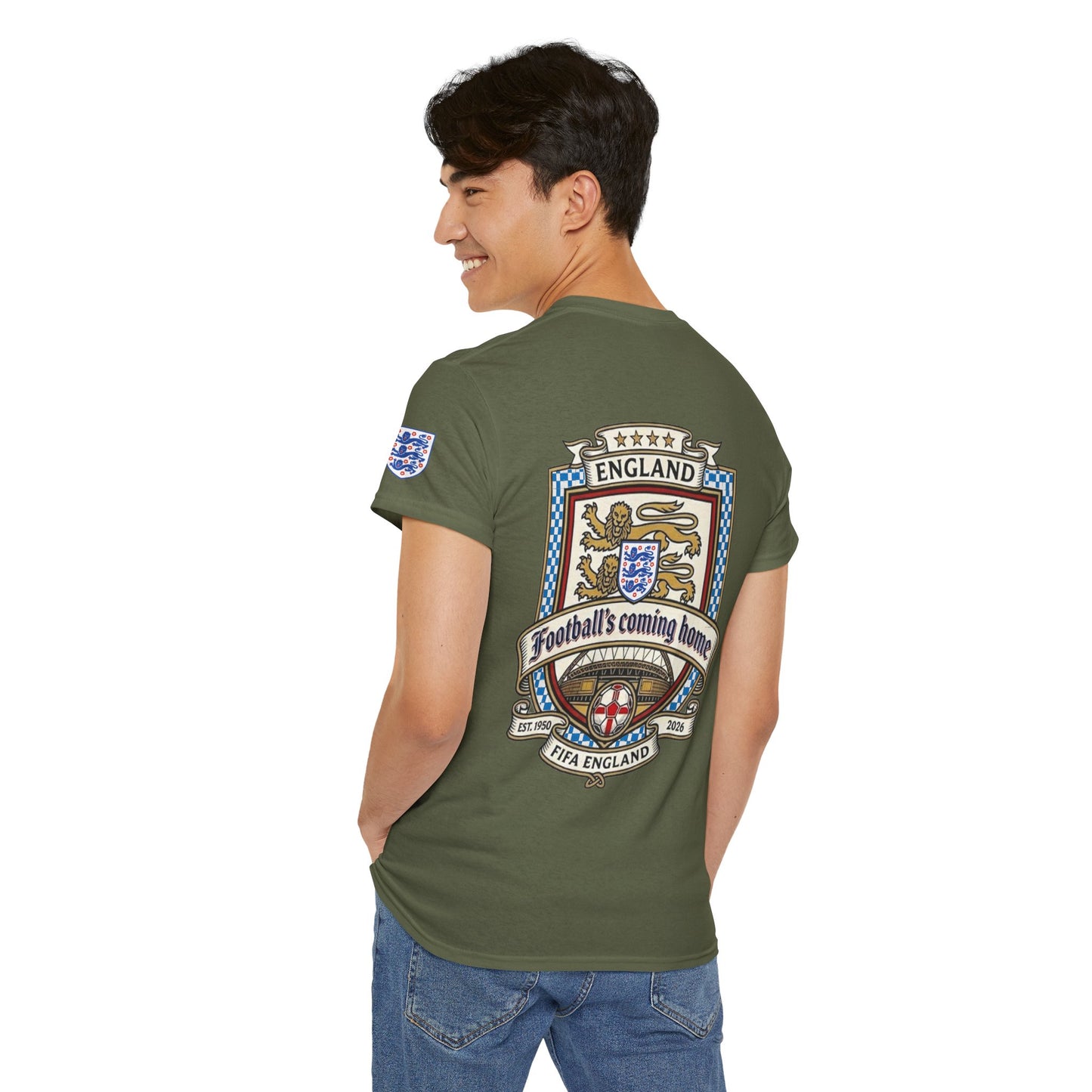 England's Soccer Fan's Crest T-Shirt - "Football's Coming Home"