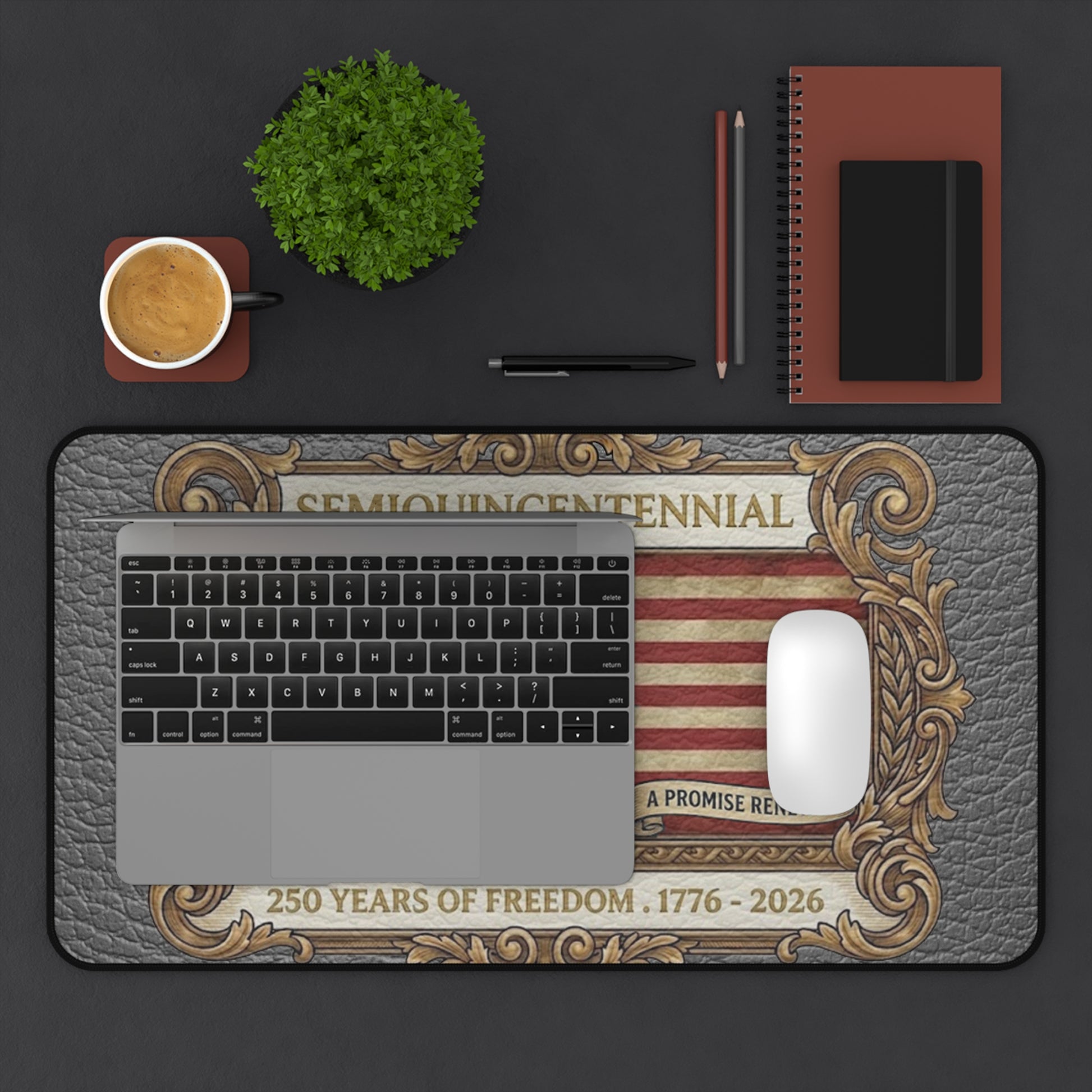 USA 250th ANNIVERSARY (Semiquincentennial) Desk Mat |  America 250 Years of Freedom Patriotic Design Desk Mat - Trending Novelties & Gifts