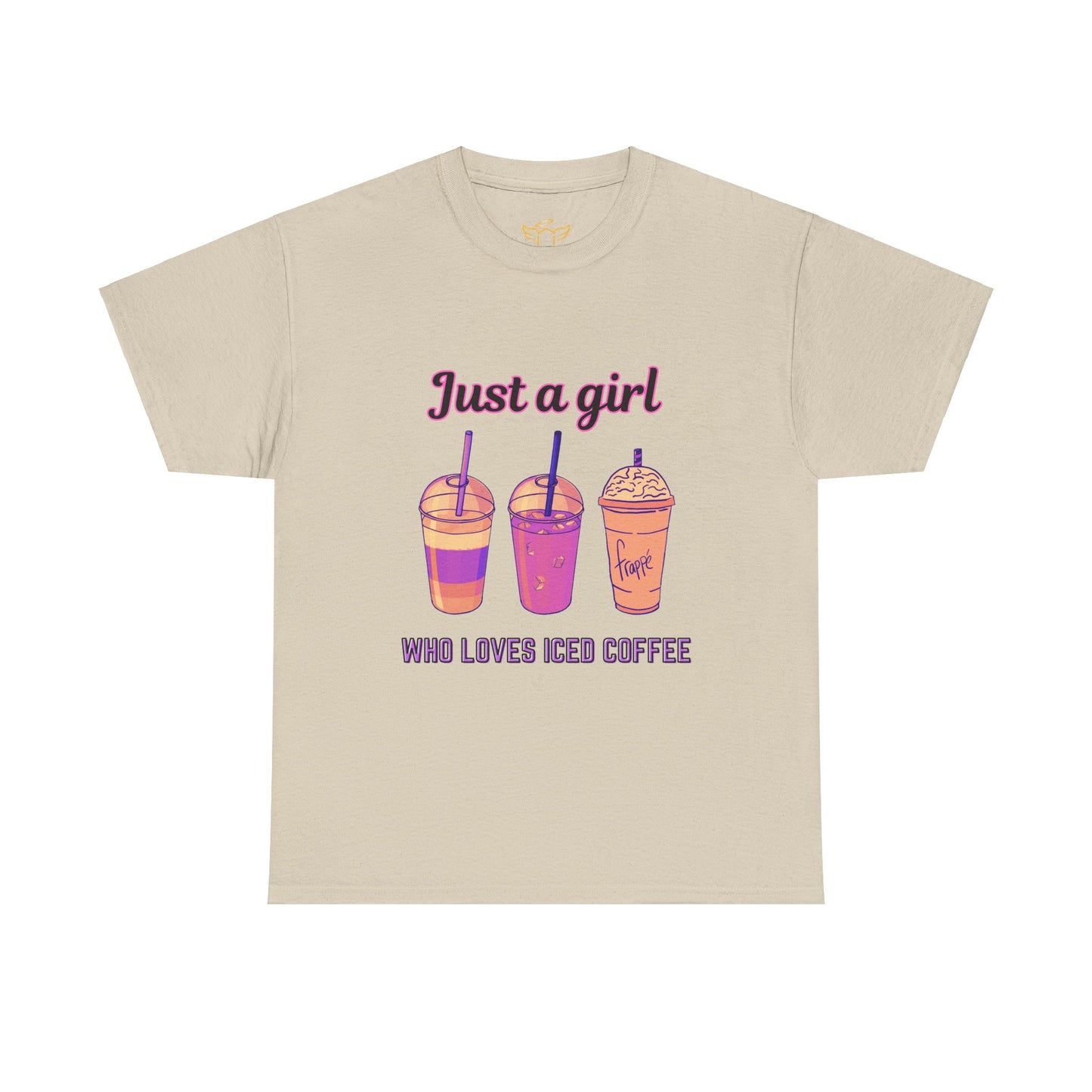 Coffee Lover Cotton Tee - Just a Girl Who Loves Iced Coffee