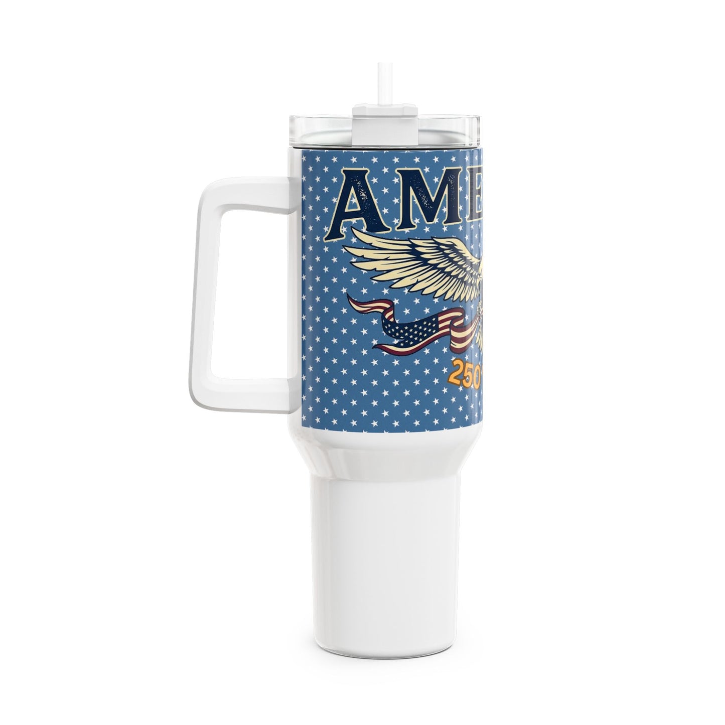 USA 250th ANNIVERSARY 40oz Patriotic Eagle Tumbler — "America 250 Years" Insulated Travel Mug - Trending Novelties & Gifts