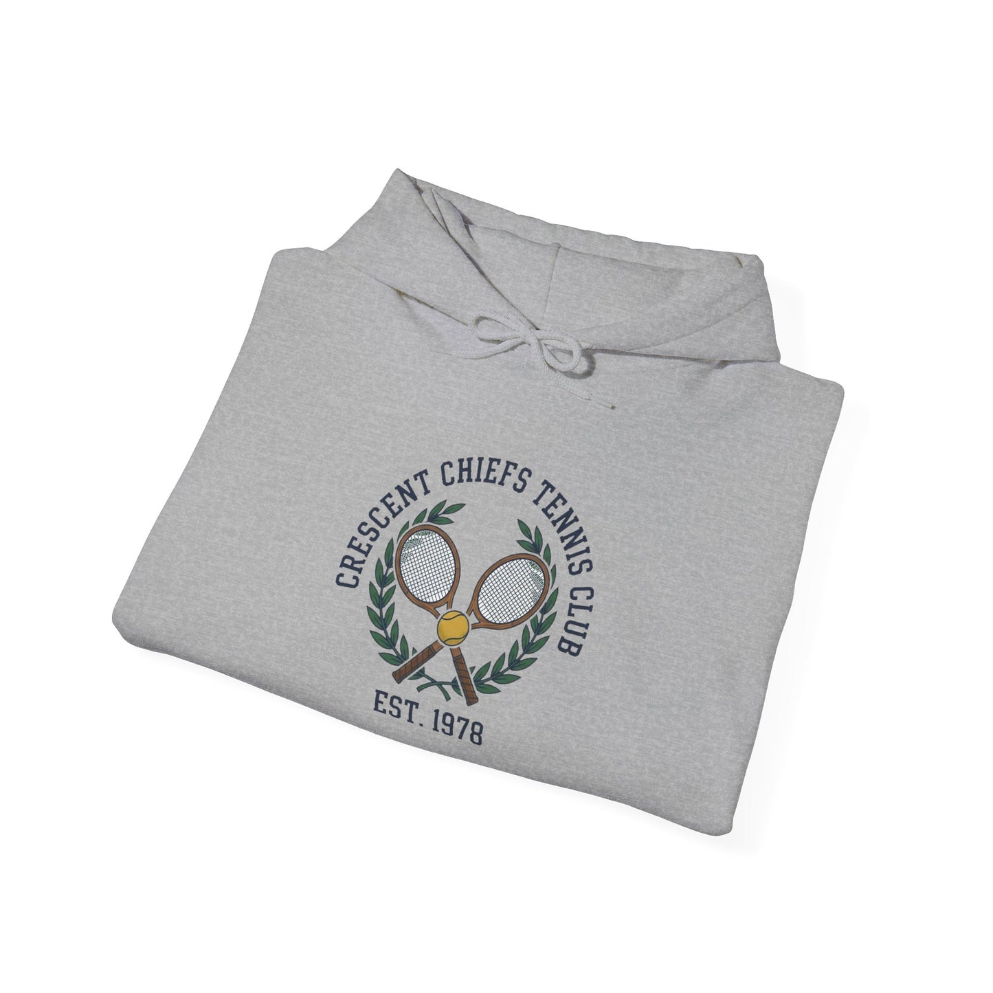 Tennis Club Hoodie — "Crescent Chief's Tennis Club" Retro Athletic Pullover