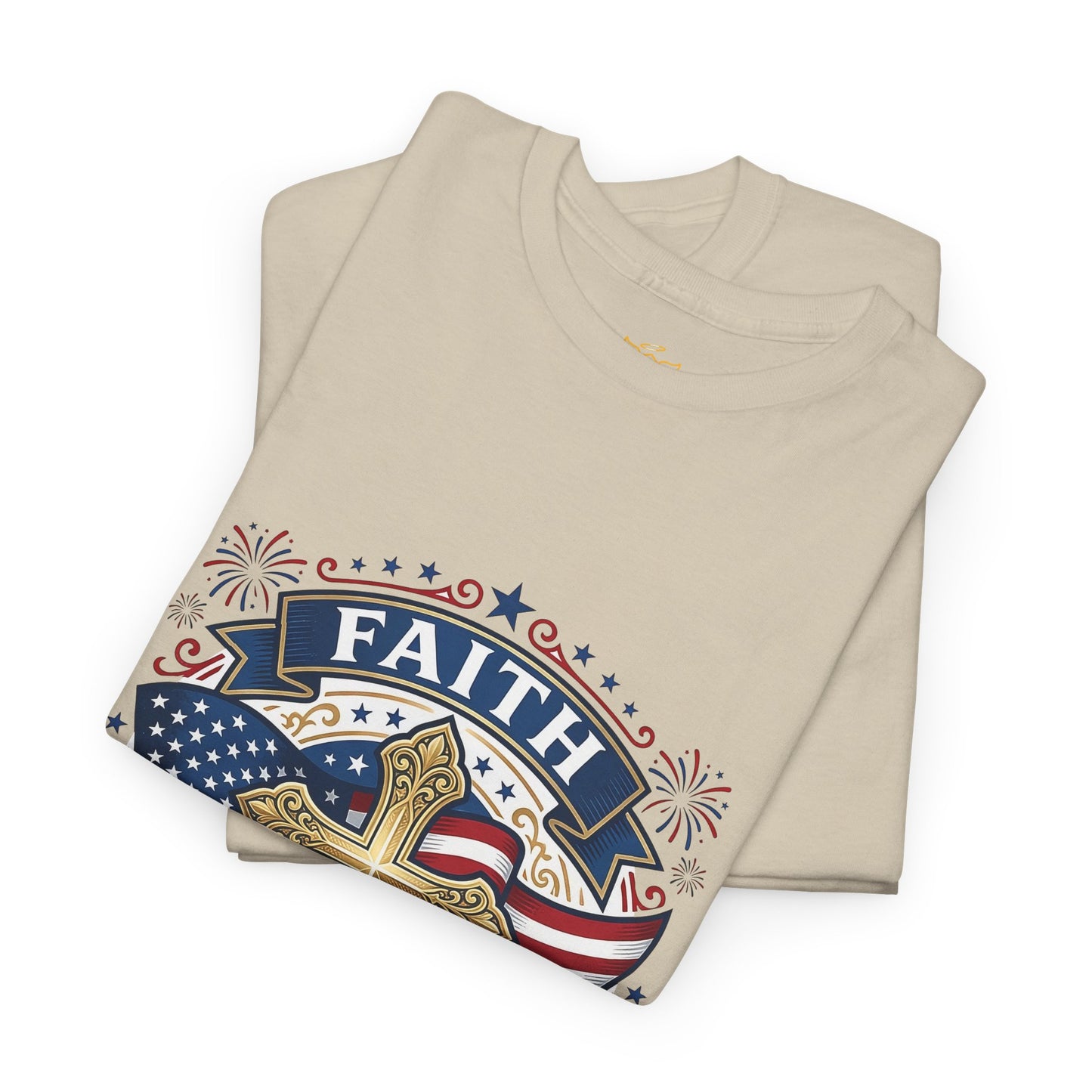 Faith, Family & Freedom Tee (USA 250th) — Patriotic Cross American Flag T-Shirt