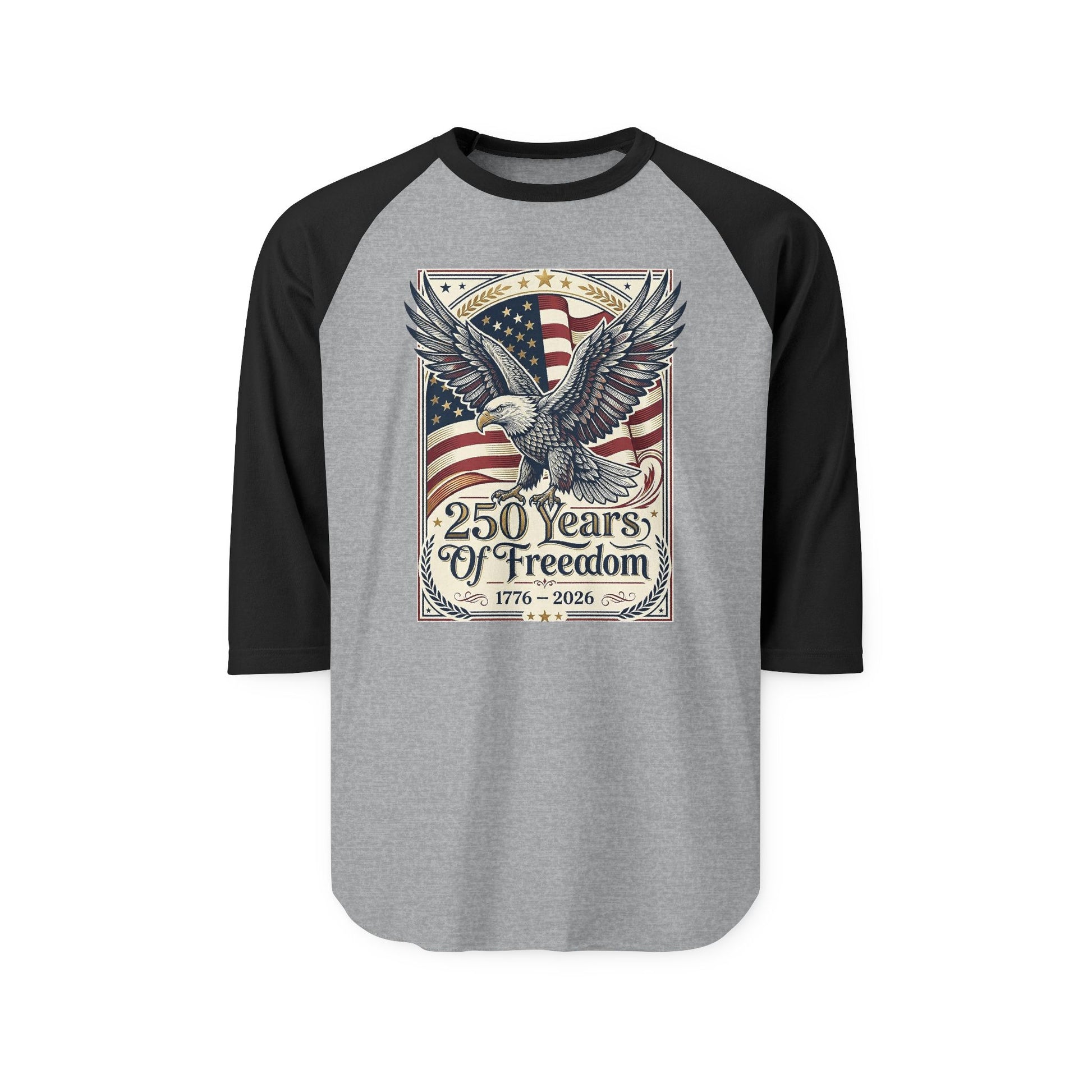 250 Years of Freedom Eagle Raglan Shirt — USA 250th ANNIVERSARY Baseball Tee - Trending Novelties & Gifts