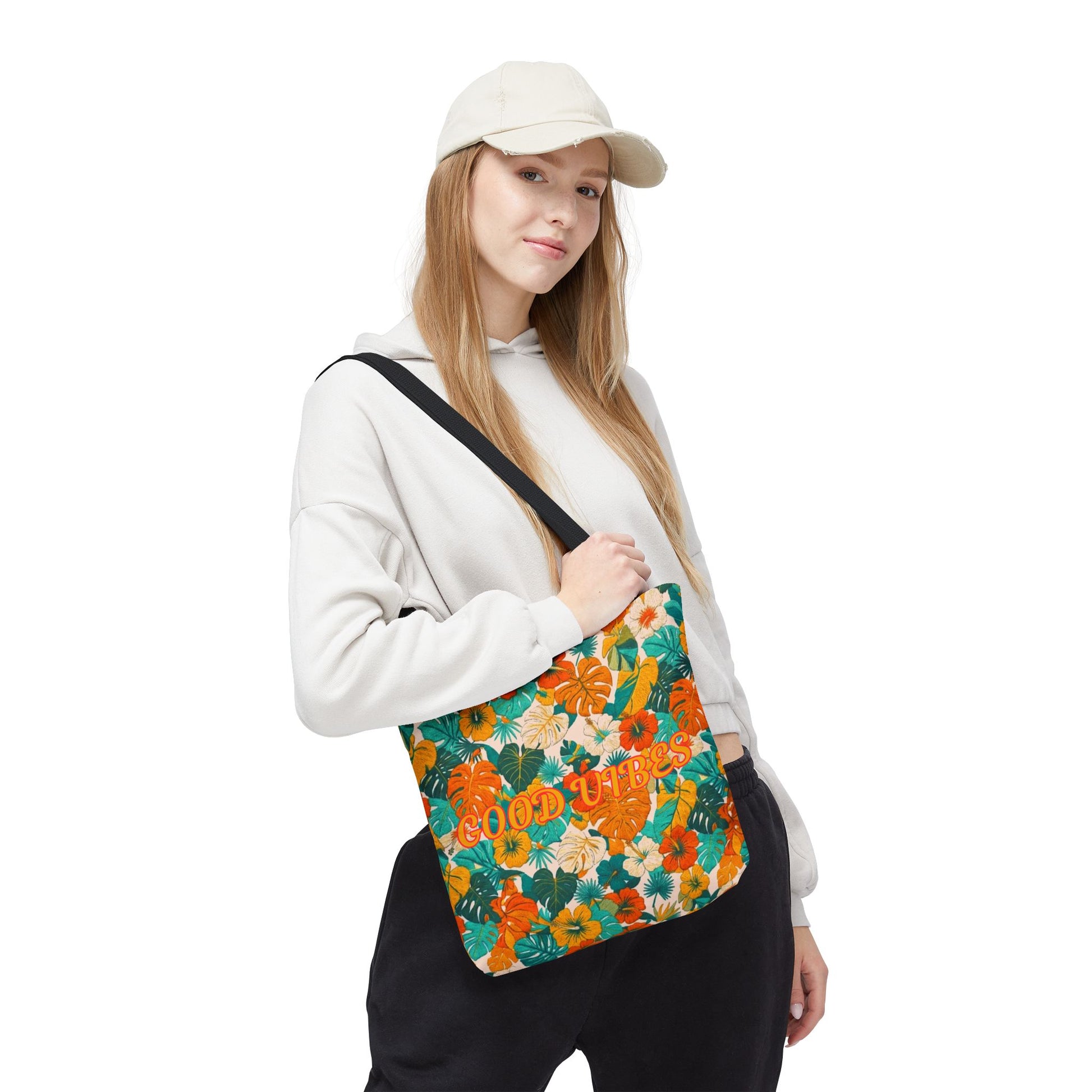Good Vibes Floral Tote Bag — Summer Tropical All-Over Print Tote - Trending Novelties & Gifts