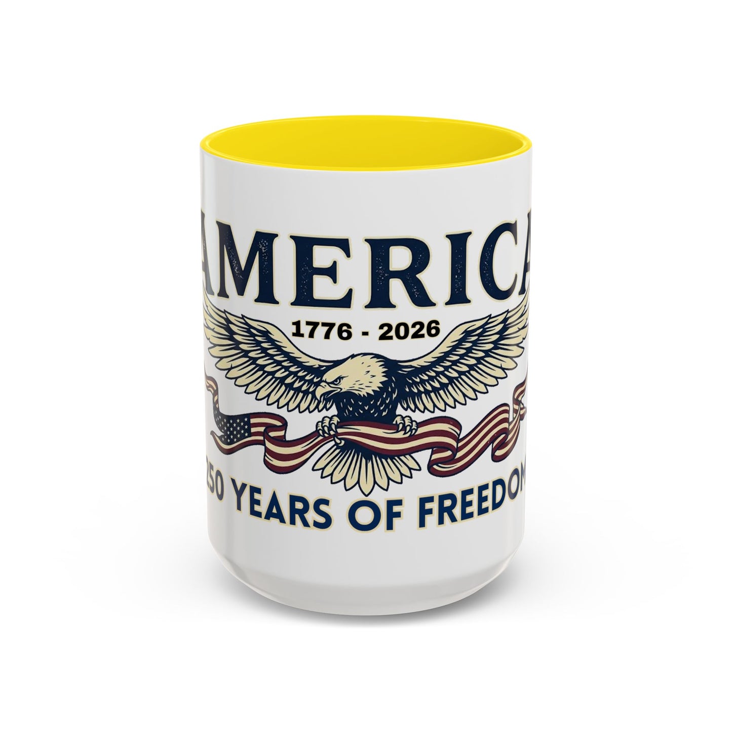 USA 250th ANNIVERSARY Accent Mug  | America  Eagle Coffee Mug — 250 Years of Freedom Accent Mug (11/15oz) - Trending Novelties & Gifts