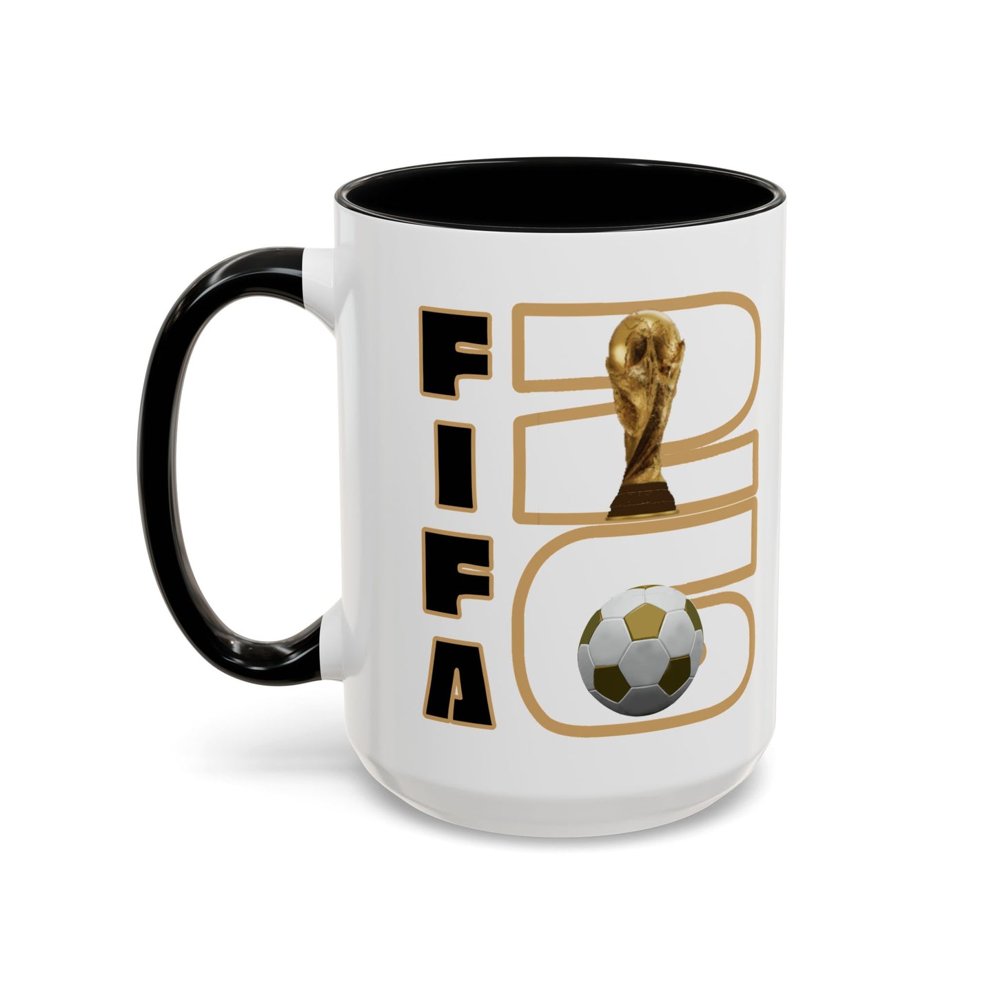 FIFA World Cup '26 Coffee Mug — Soccer Trophy & Ball Graphic 11/15oz
