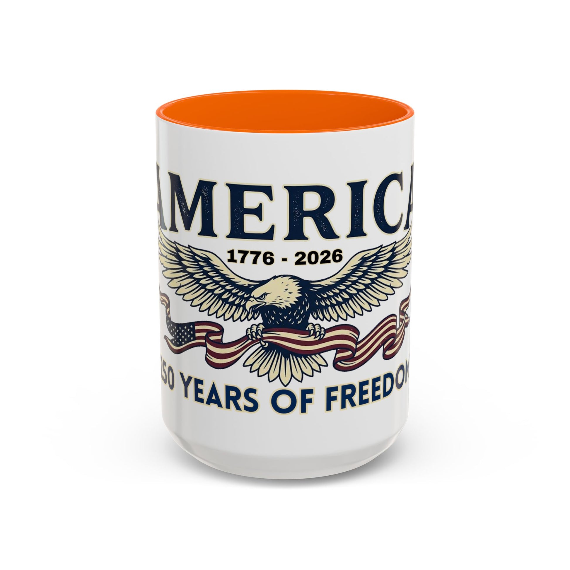USA 250th ANNIVERSARY Accent Mug  | America  Eagle Coffee Mug — 250 Years of Freedom Accent Mug (11/15oz) - Trending Novelties & Gifts