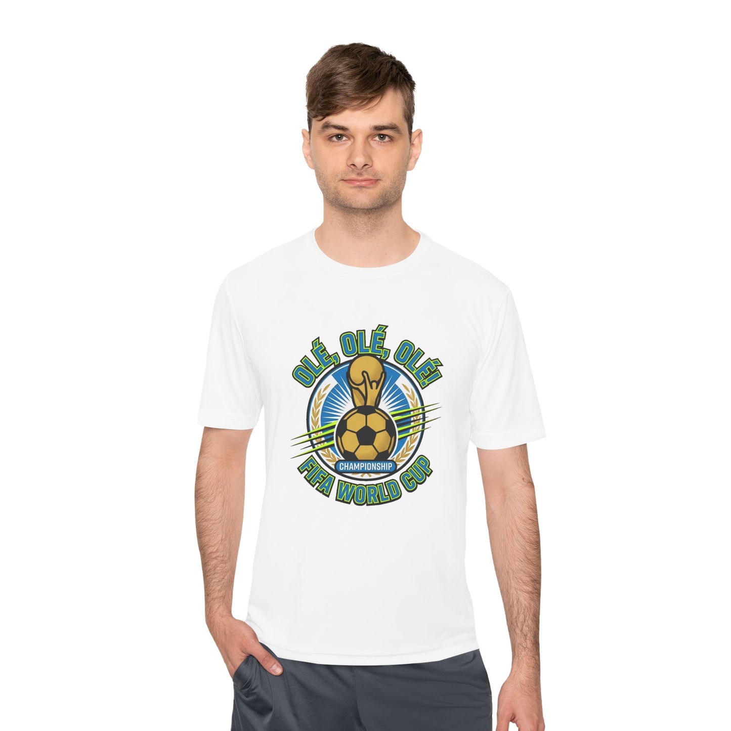 World Cup Soccer Moisture-Wicking Tee — "Ole Ole Ole" Graphic Tee - Trending Novelties & Gifts