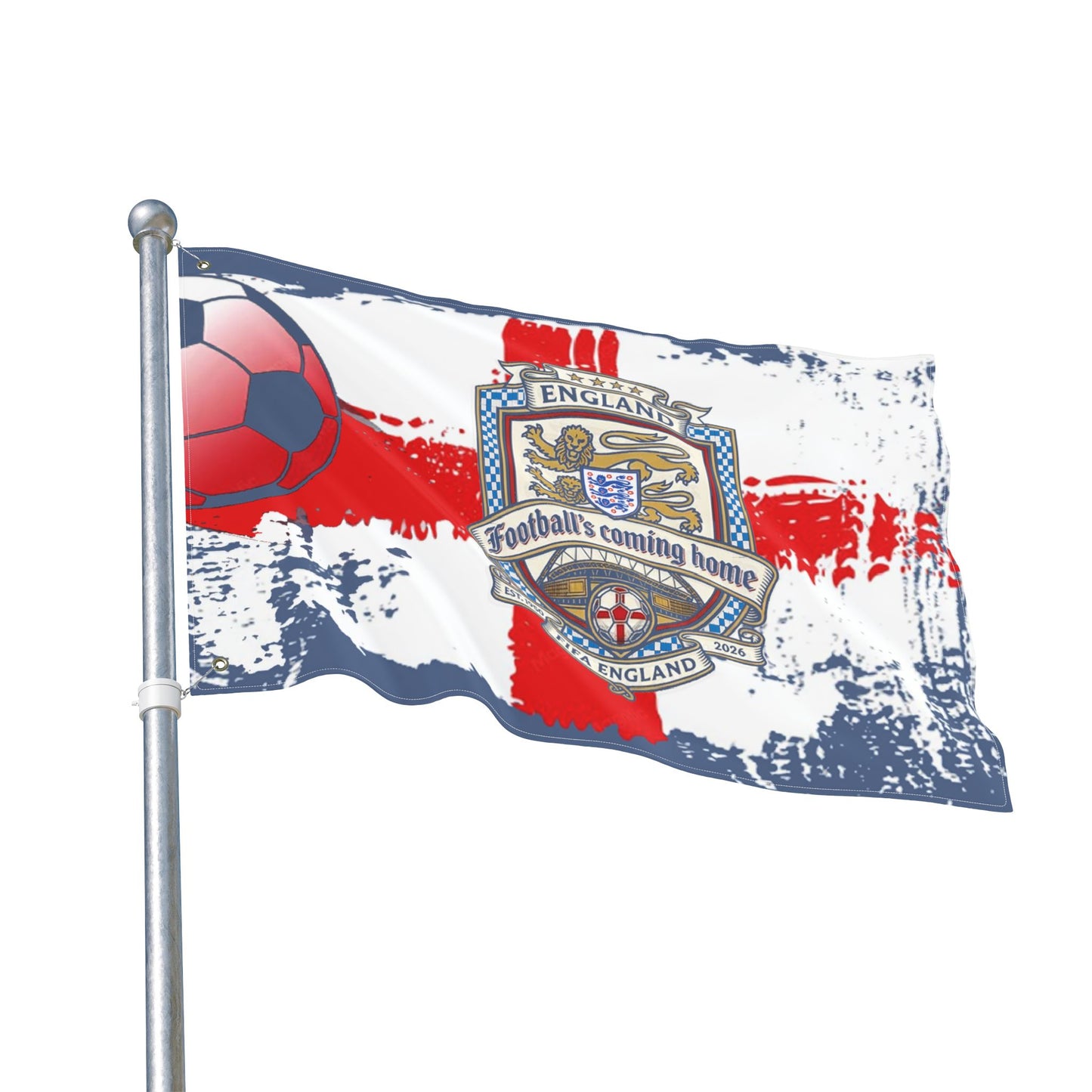 England Football Flag – 'Football's Coming Home' Soccer Fan Banner