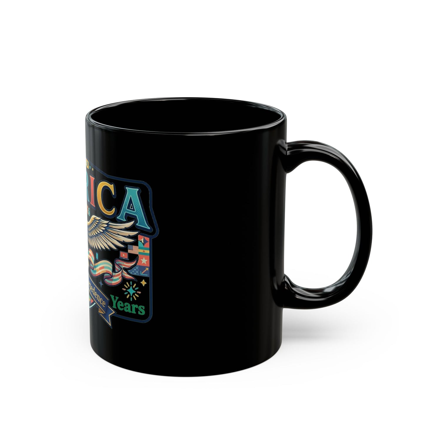 USA 250th ANNIVERSARY Eagle Black Mug | America 250th Anniversary Patriotic Coffee Cup - Trending Novelties & Gifts
