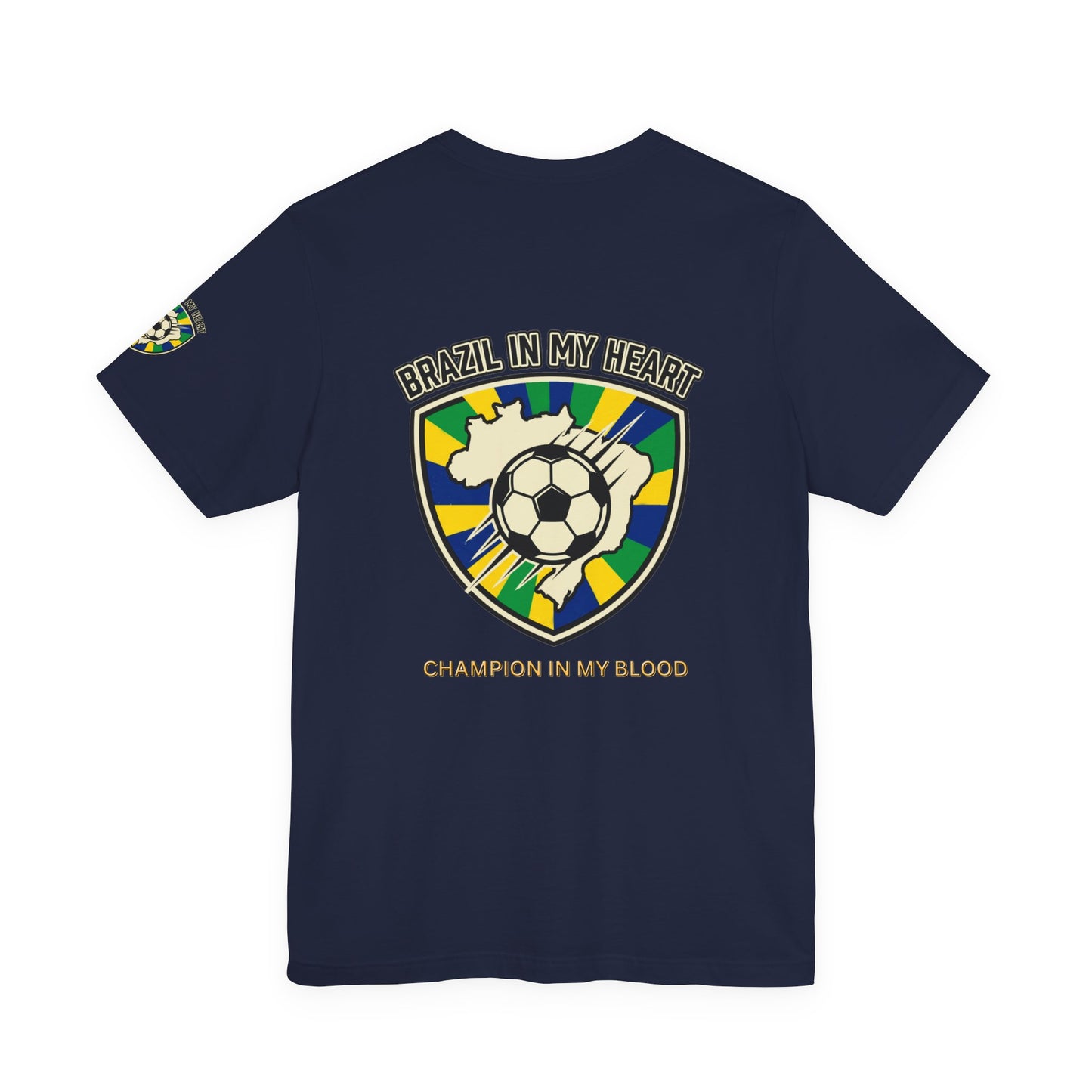 Brazil in My Heart Soccer Crest Tee | country pride, retro soccer - Trending Novelties & Gifts