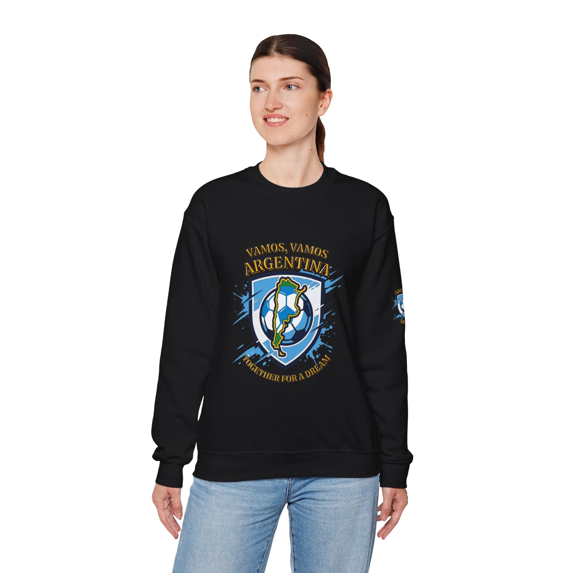 Argentina Soccer Crewneck Sweatshirt – "Vamos, Vamos Argentina" Football Fan Pullover - Trending Novelties & Gifts