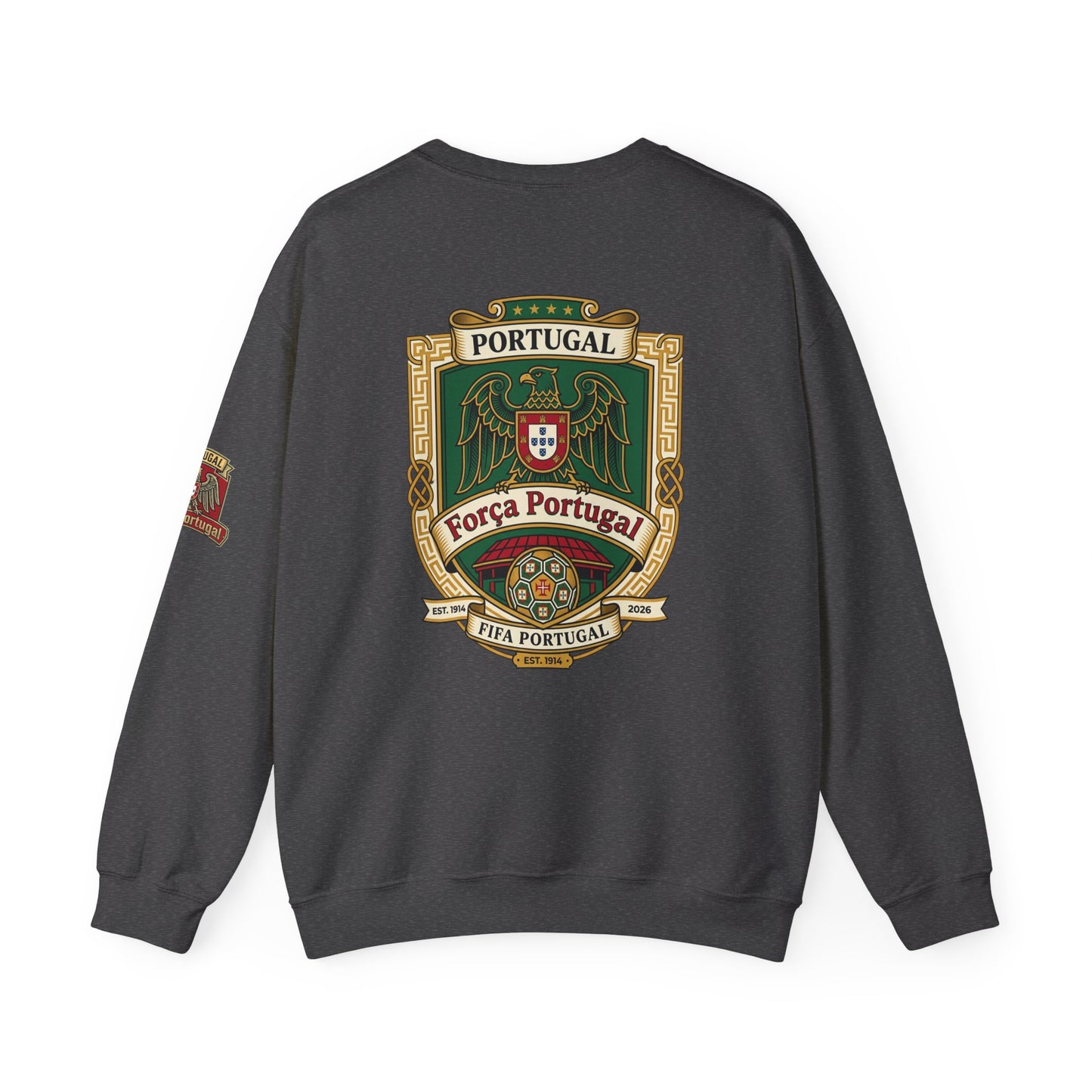 Portugal Soccer Fan Unisex Heavy Blend™ Crewneck Sweatshirt - Classic Portugal Soccer Crest Design Sweatshirt
