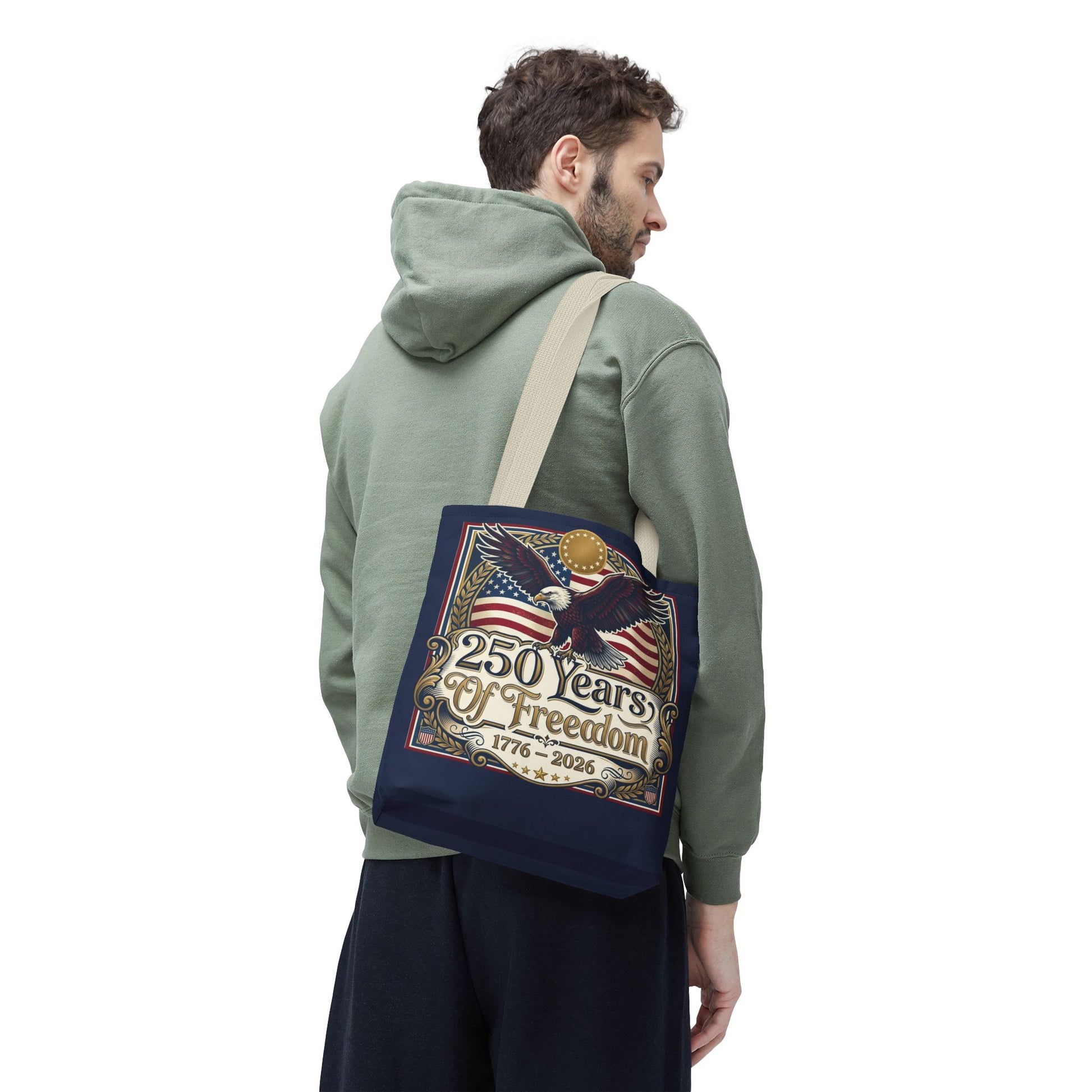 250 Years of Freedom Tote Bag — USA 250th ANNIVERSARY Eagle American Flag Tote Bag - Trending Novelties & Gifts
