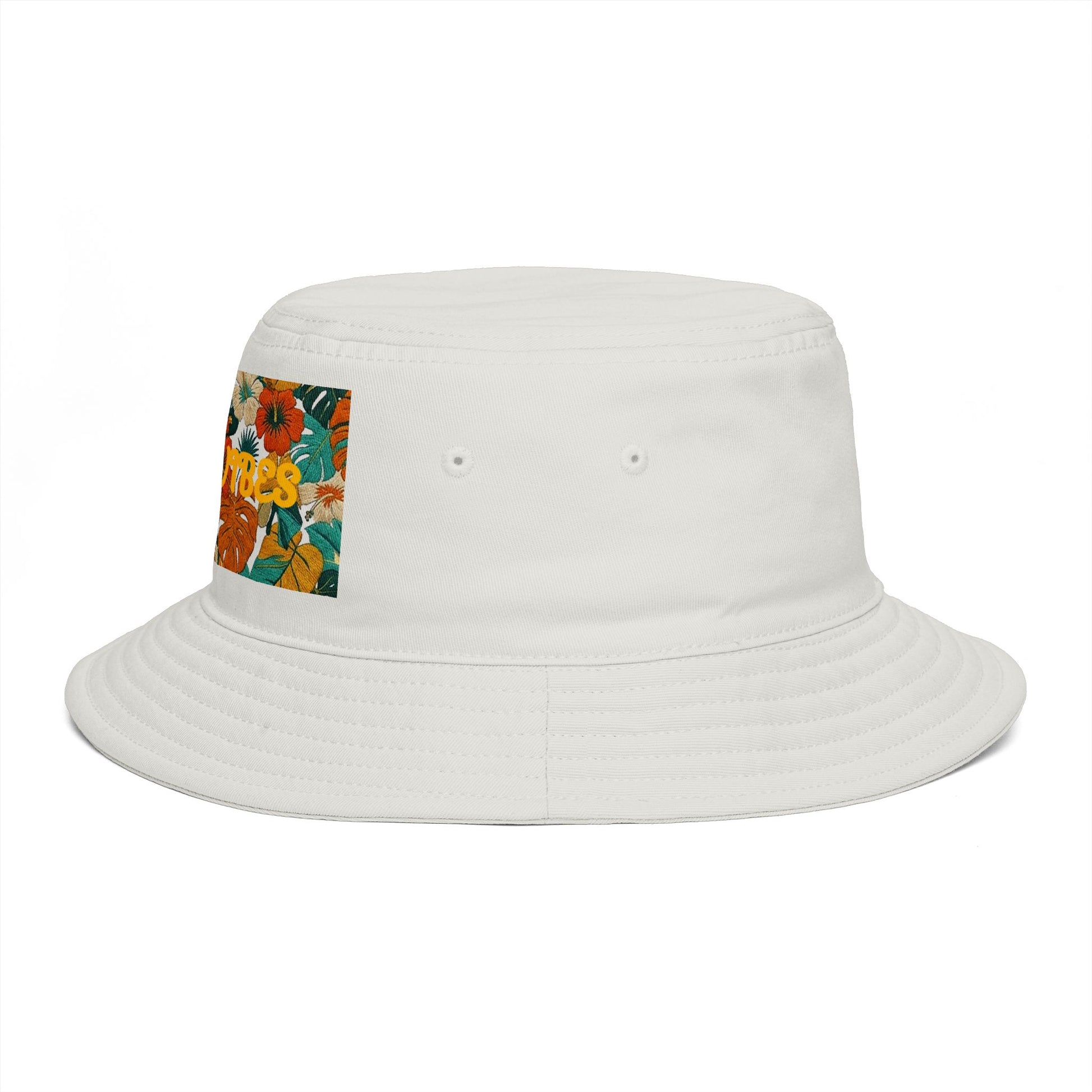 Summer Bucket Hat — 'Good Vibes' Floral Bucket Hat, Retro Tropical Sun Hat for Beach, Festival & Summer - Trending Novelties & Gifts