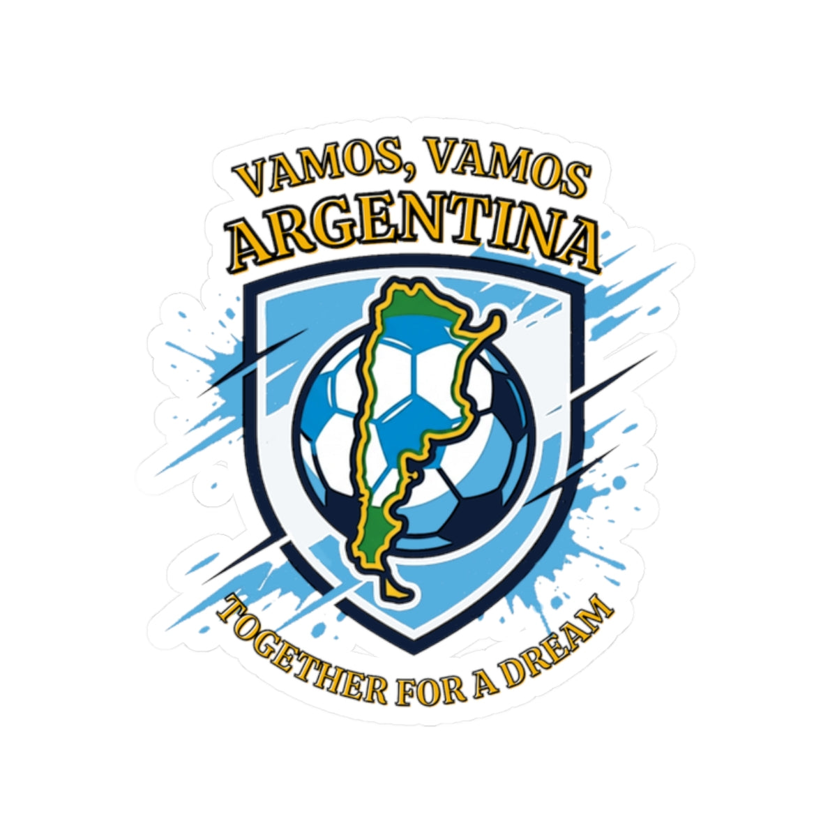 Argentina Soccer Sticker — "Vamos, Vamos Argentina" Kiss-Cut Football Sticker - Trending Novelties & Gifts
