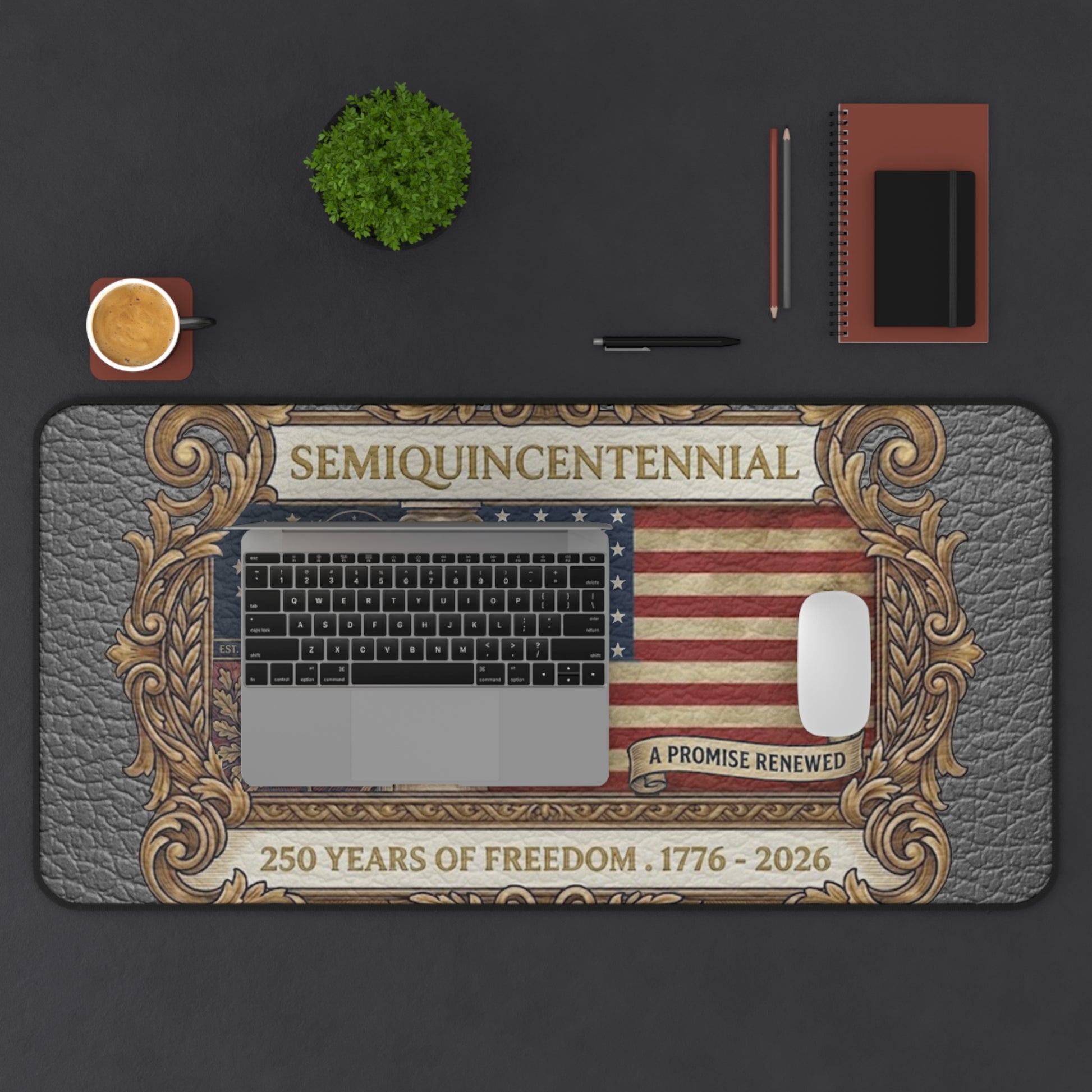 USA 250th ANNIVERSARY (Semiquincentennial) Desk Mat |  America 250 Years of Freedom Patriotic Design Desk Mat - Trending Novelties & Gifts