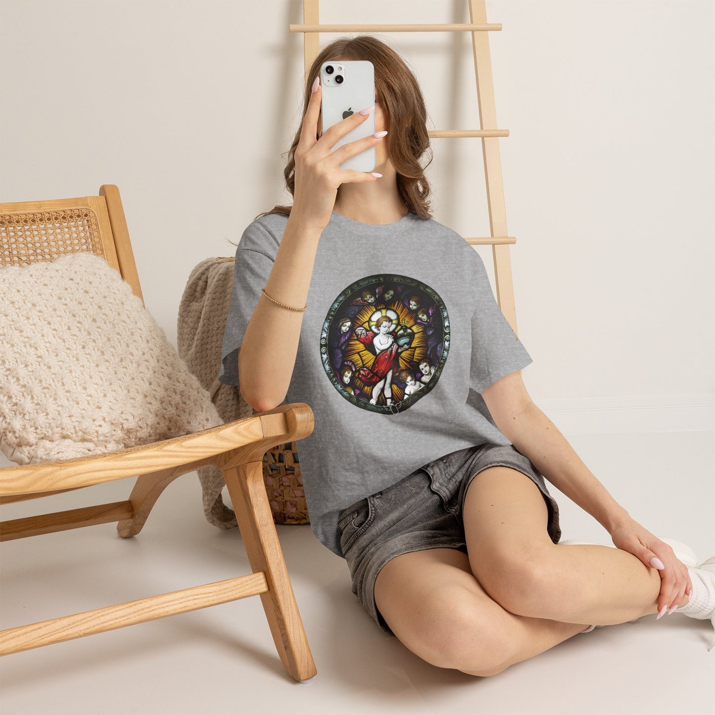 Baby Jesus Tee — Christian Stained Glass Graphic T‑Shirt (CT)