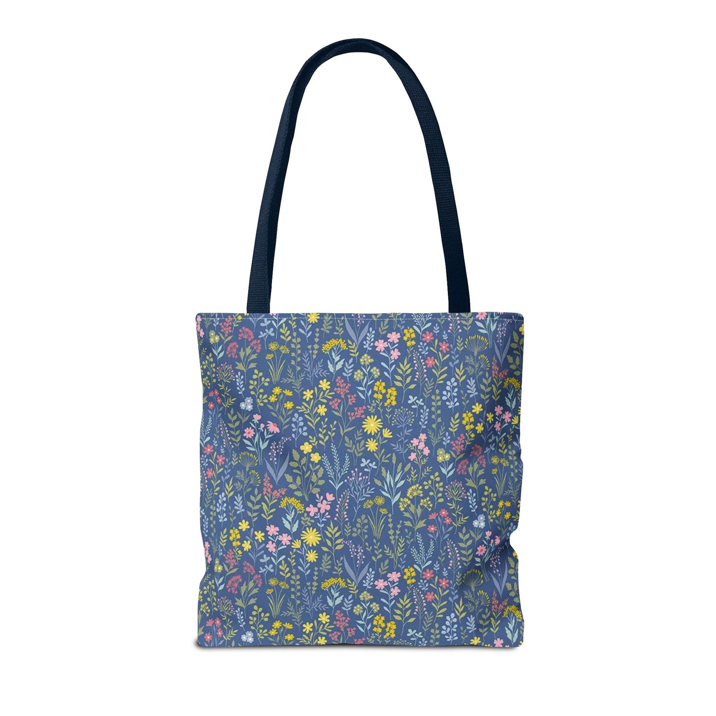 Wildflower Meadow Tote Bag — Blue Floral All-Over Print Eco Tote (summer)