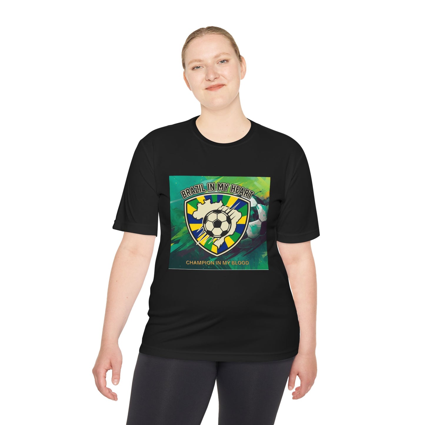 Brazil In My Heart Soccer Tee — Champion In My Blood Moisture-Wicking Shirt - Trending Novelties & Gifts