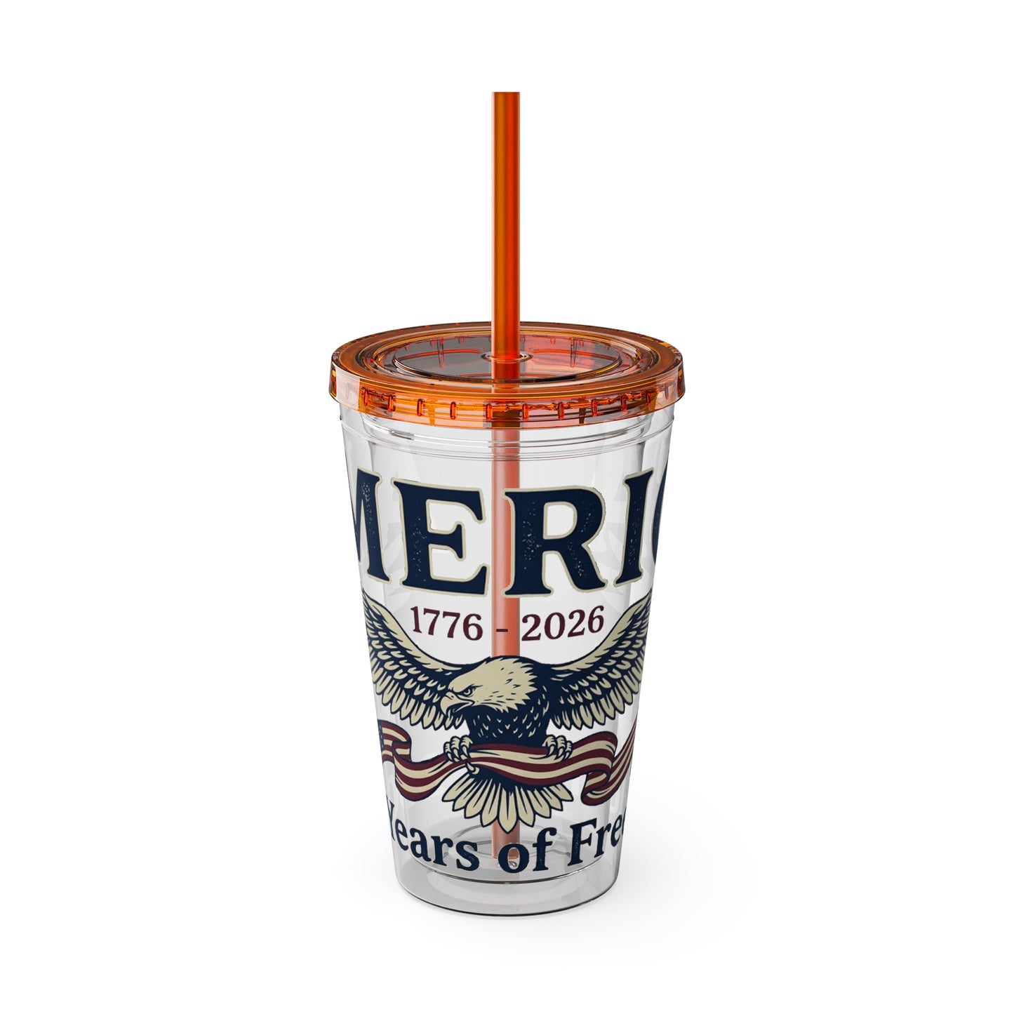 Patriotic 250th Anniversary Eagle Tumbler with Straw — 16oz - Trending Novelties & Gifts