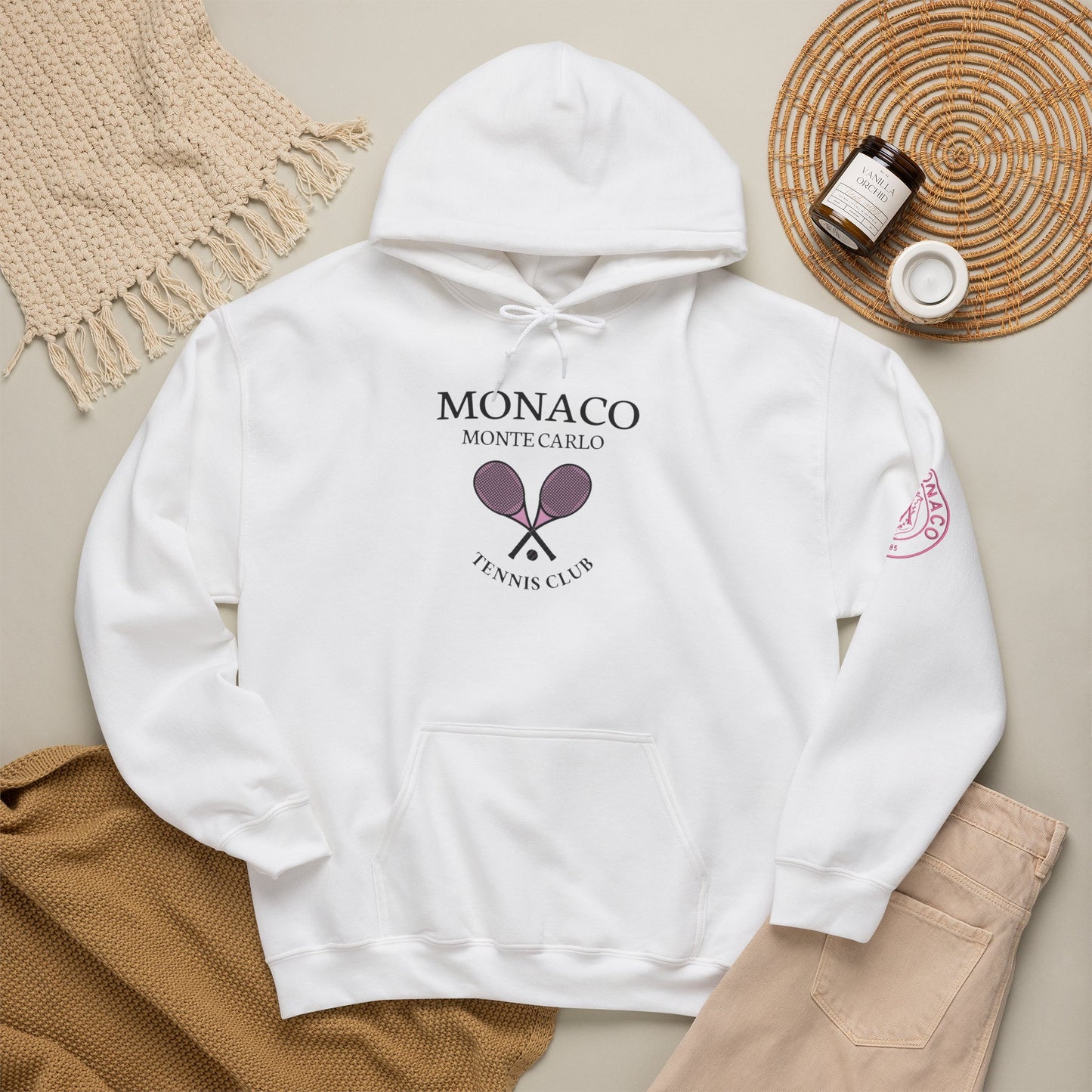 Monaco Monte Carlo Tennis Club Hoodie – Vintage Racket Logo Pullover