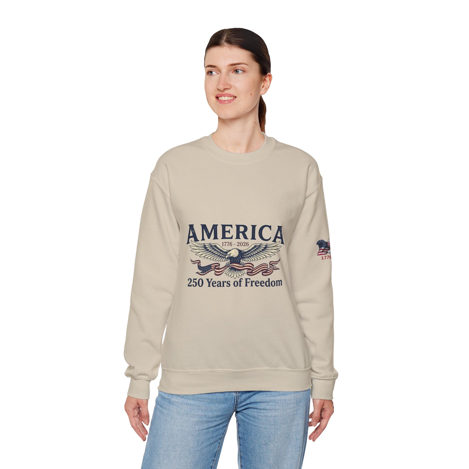 USA 250th Anniversary Crewneck Sweatshirt | America's 250 Years of Freedom Sweatshirt - Trending Novelties & Gifts