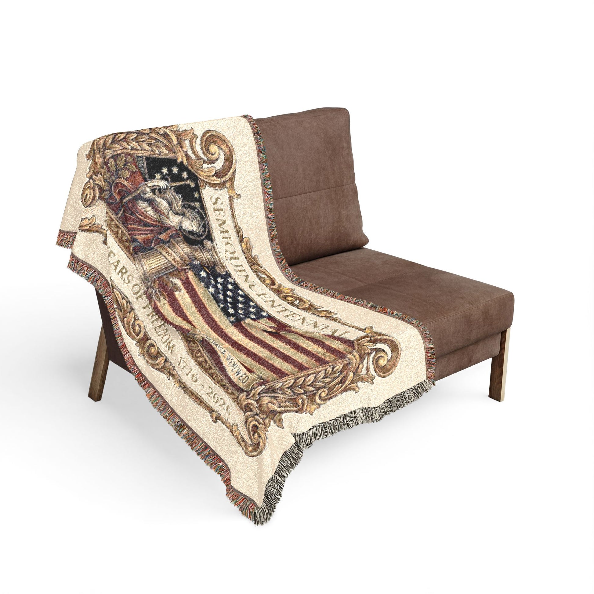 USA 250th ANNIVERSARY (SemiQuinCentennial) Woven Blanket – 250 Years of Freedom USA Flag Throw - Trending Novelties & Gifts