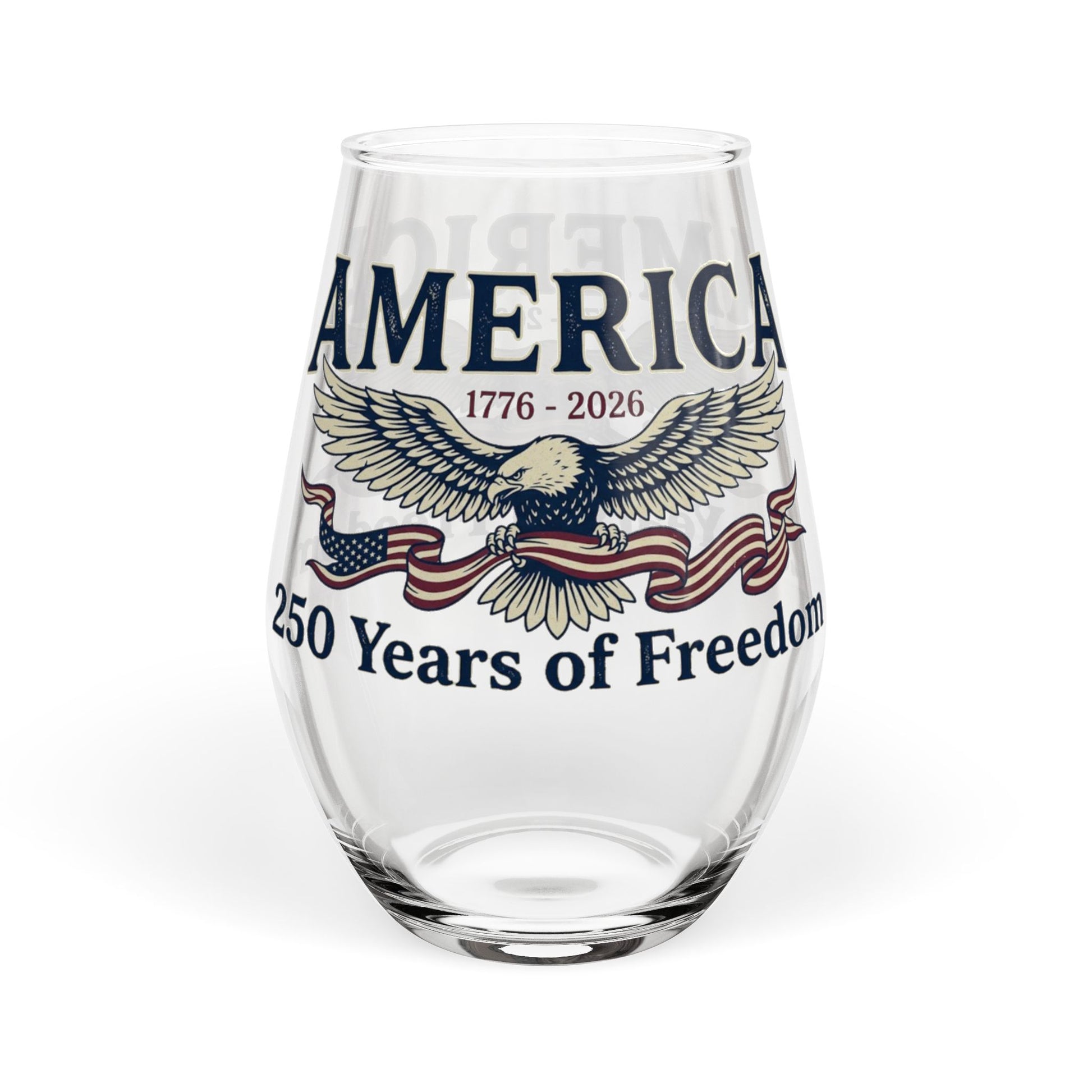 America 250 Years of Freedom Stemless Wine Glass – USA 250th ANNIVERSARY Celebration Wine Glass - Trending Novelties & Gifts