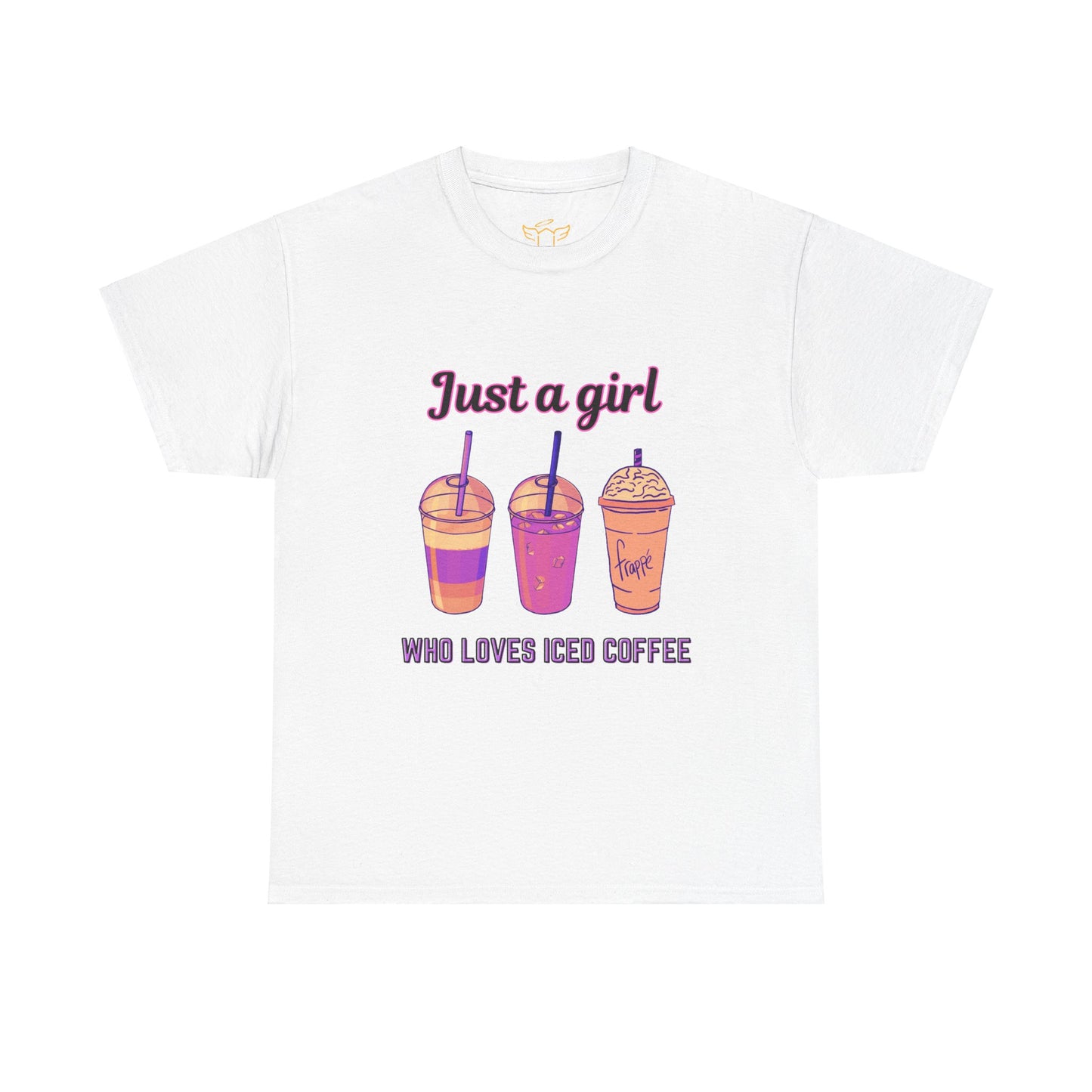 Coffee Lover Cotton Tee - Just a Girl Who Loves Iced Coffee