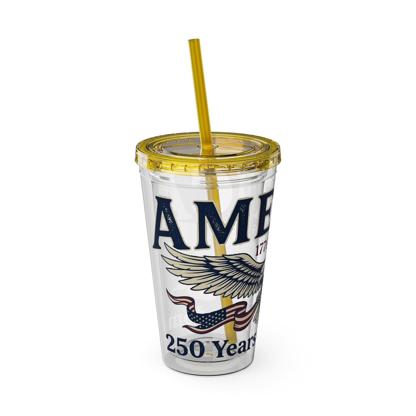 Patriotic 250th Anniversary Eagle Tumbler with Straw — 16oz - Trending Novelties & Gifts