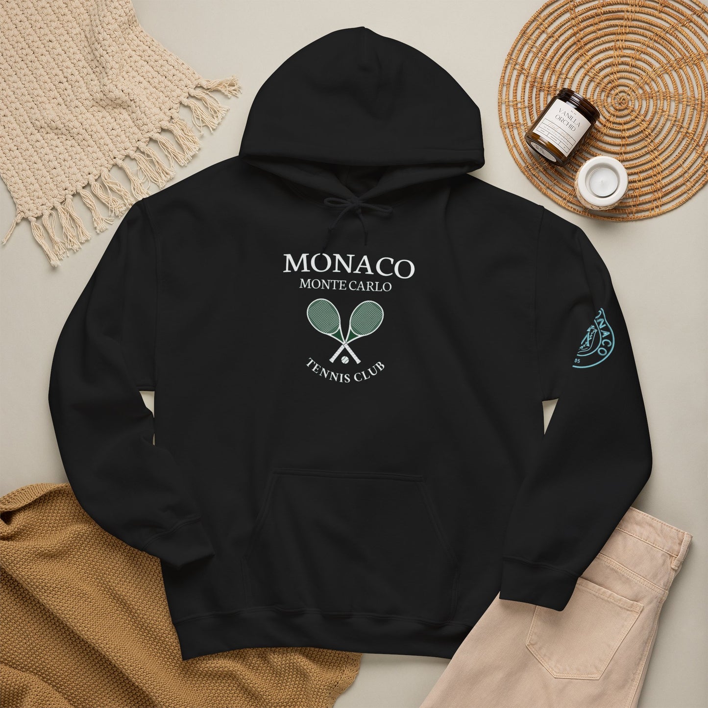 Monaco Monte Carlo Tennis Club Hoodie — Casual Sportswear for Players & Fans.