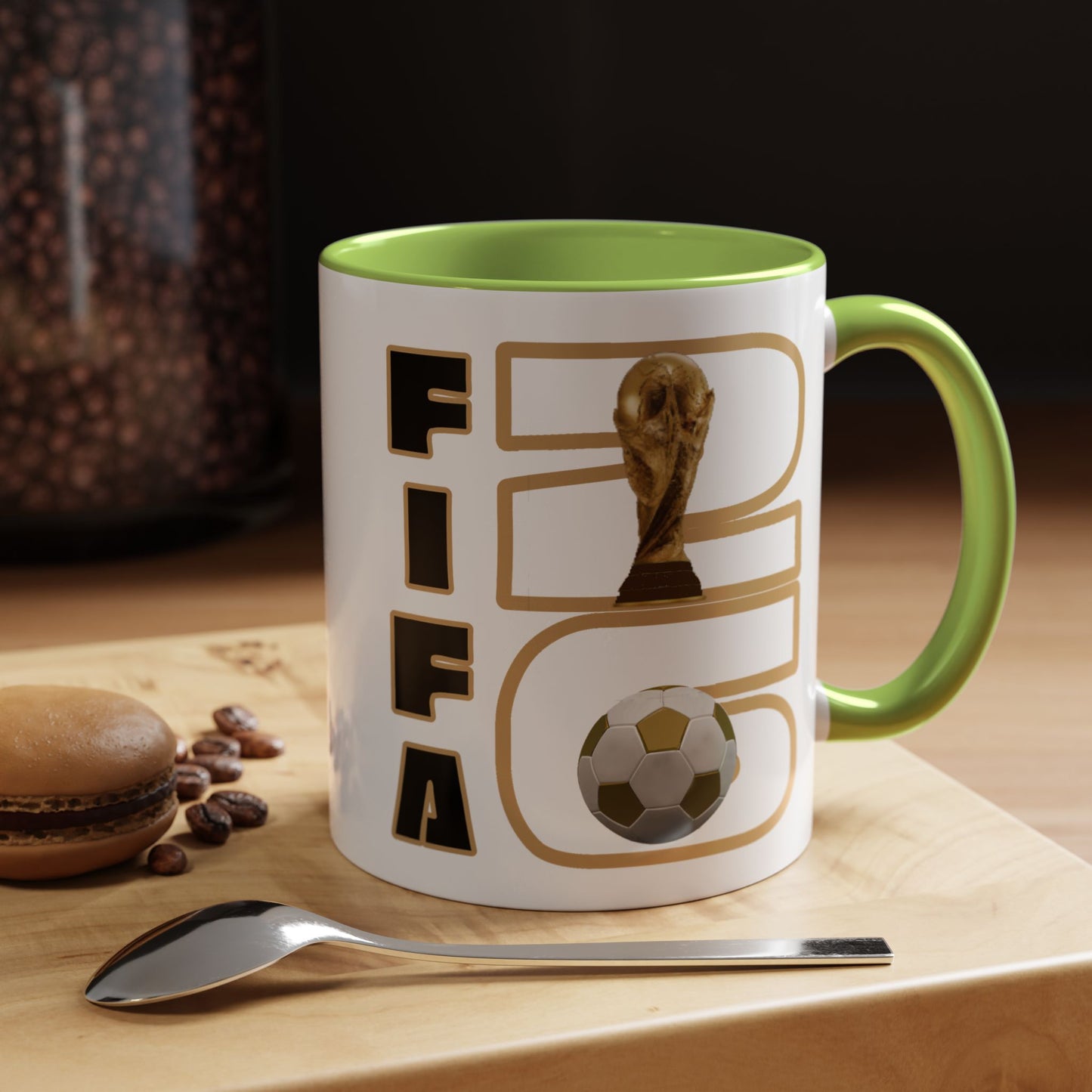 FIFA World Cup '26 Coffee Mug — Soccer Trophy & Ball Graphic 11/15oz