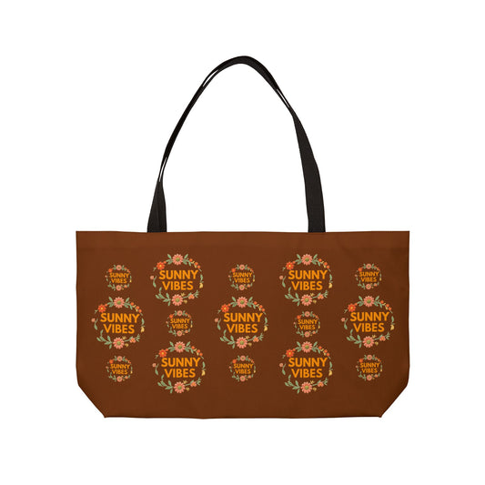 Summer Weekender Tote Bag — "Sunny Vibes" All Over Floral Canvas Beach & Travel Tote - Trending Novelties & Gifts