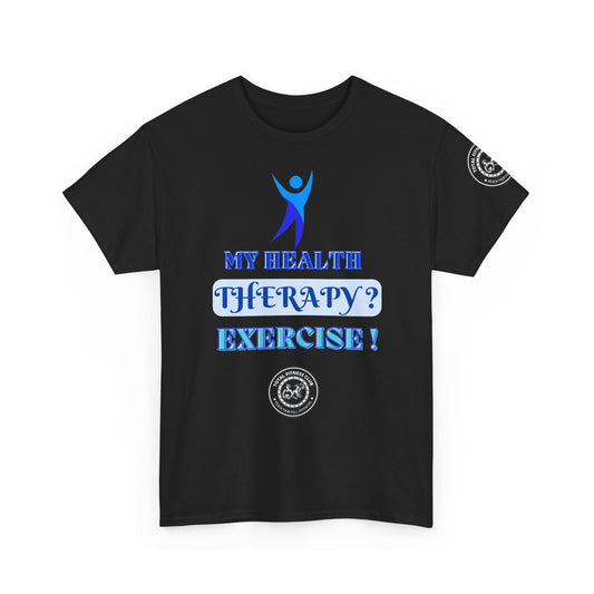 Fitness Quotes on Therapy Unisex Heavy Cotton Tee. FQT
