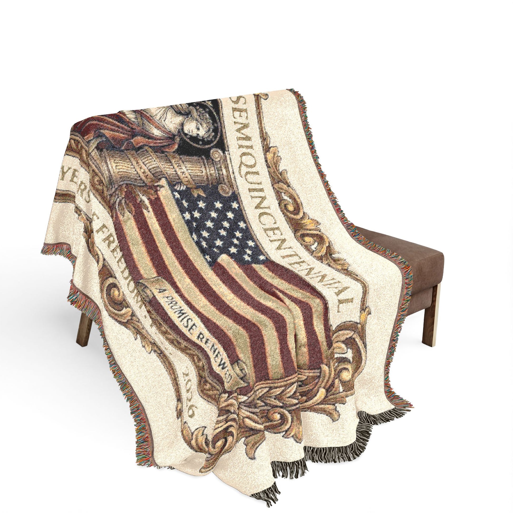 USA 250th ANNIVERSARY (SemiQuinCentennial) Woven Blanket – 250 Years of Freedom USA Flag Throw - Trending Novelties & Gifts