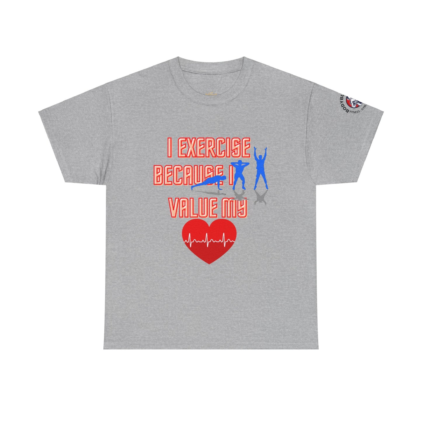 Fitness Quotes on Heart Unisex Heavy Cotton Tee. FQT