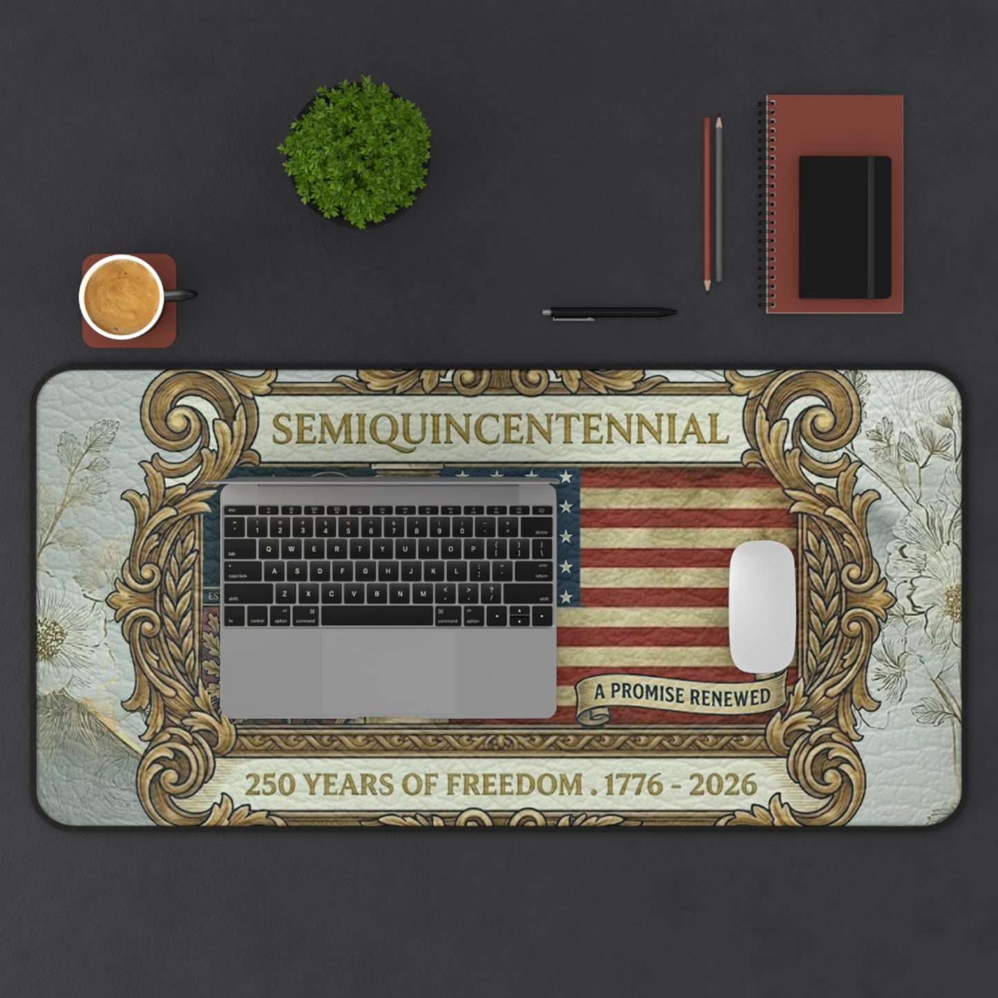 USA 250th ANNIVERSARY  (Semiquincentennial) Commemorative Desk Mat |  America 250 Years of Freedom Vintage Design Desk Mat - Trending Novelties & Gifts
