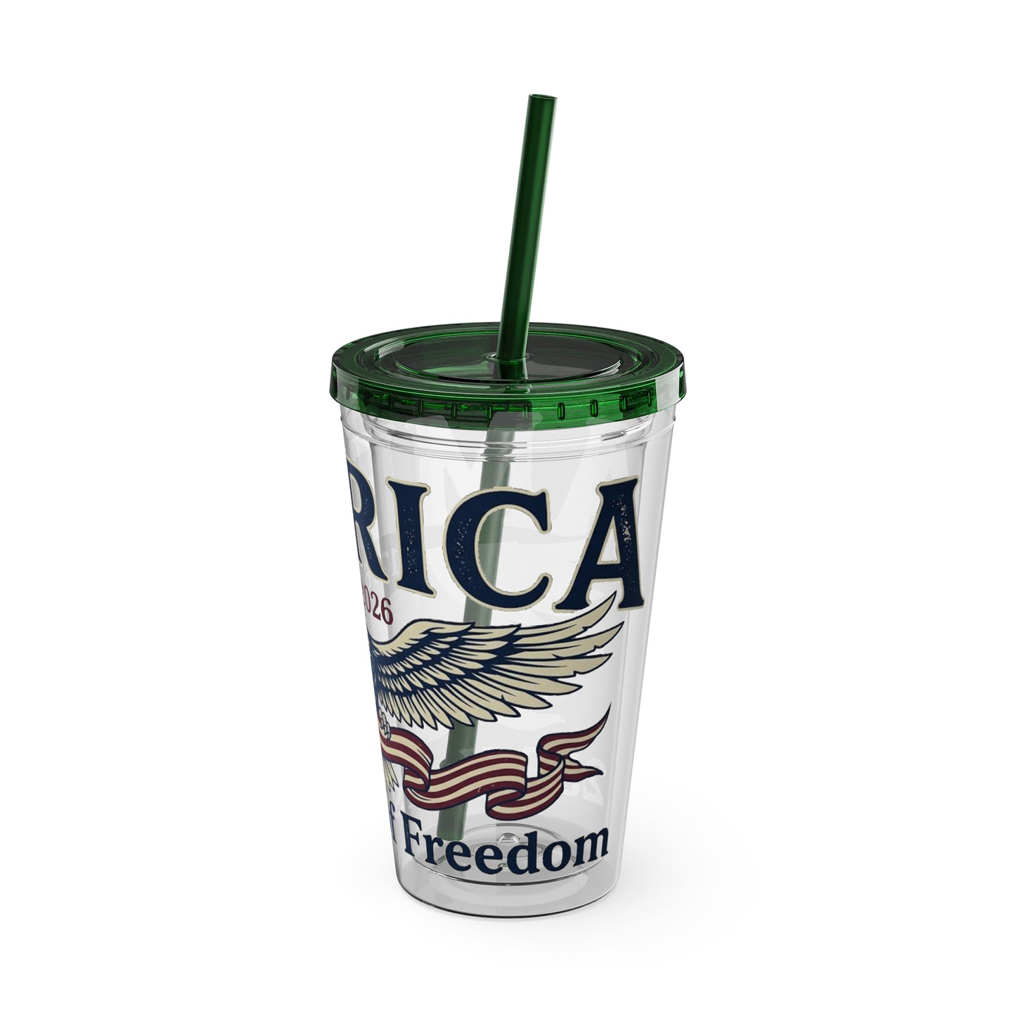 Patriotic 250th Anniversary Eagle Tumbler with Straw — 16oz - Trending Novelties & Gifts