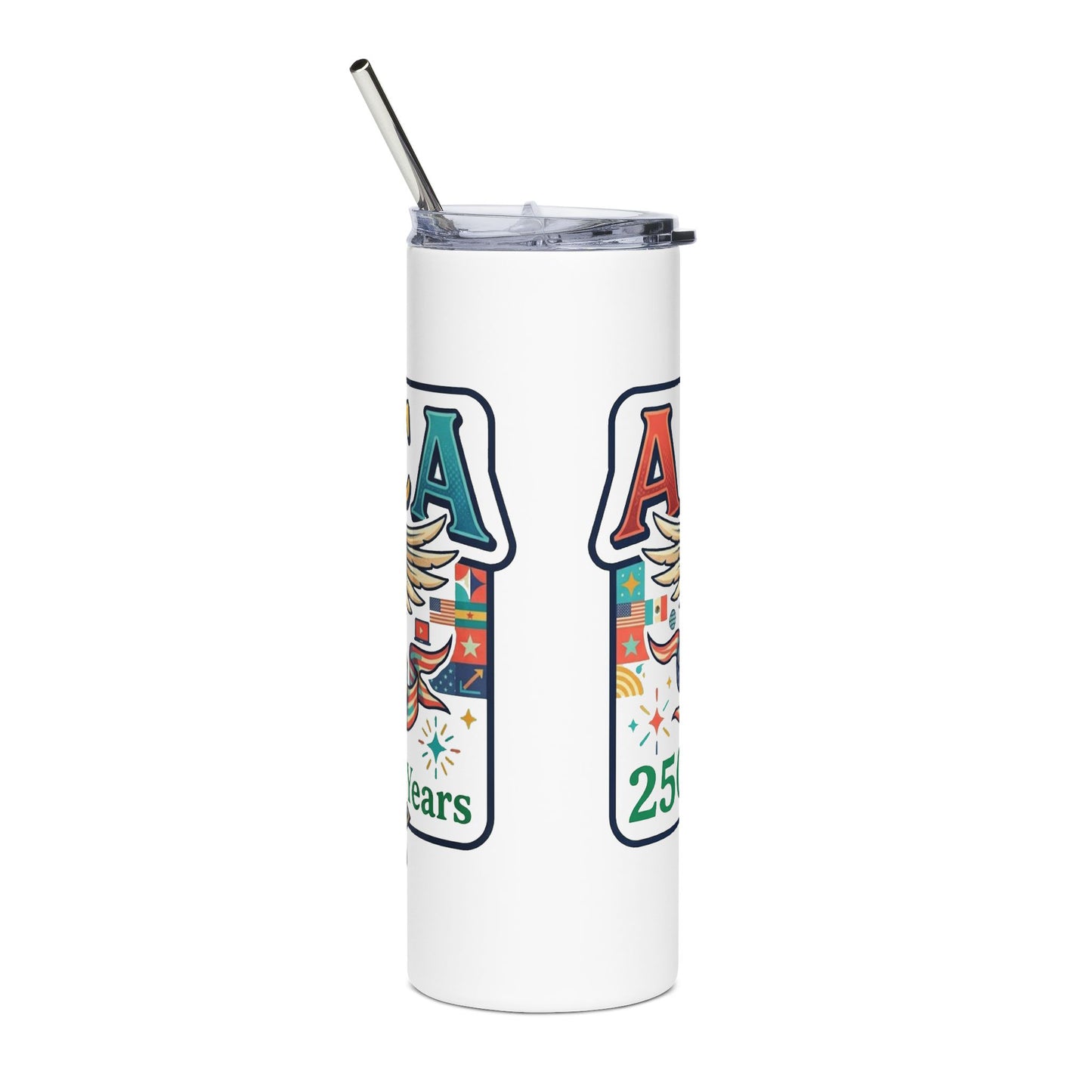USA 250th ANNIVERSARY Patriotic 20oz Stainless Tumbler — "America 250 Years" Eagle Travel Tumbler - Trending Novelties & Gifts