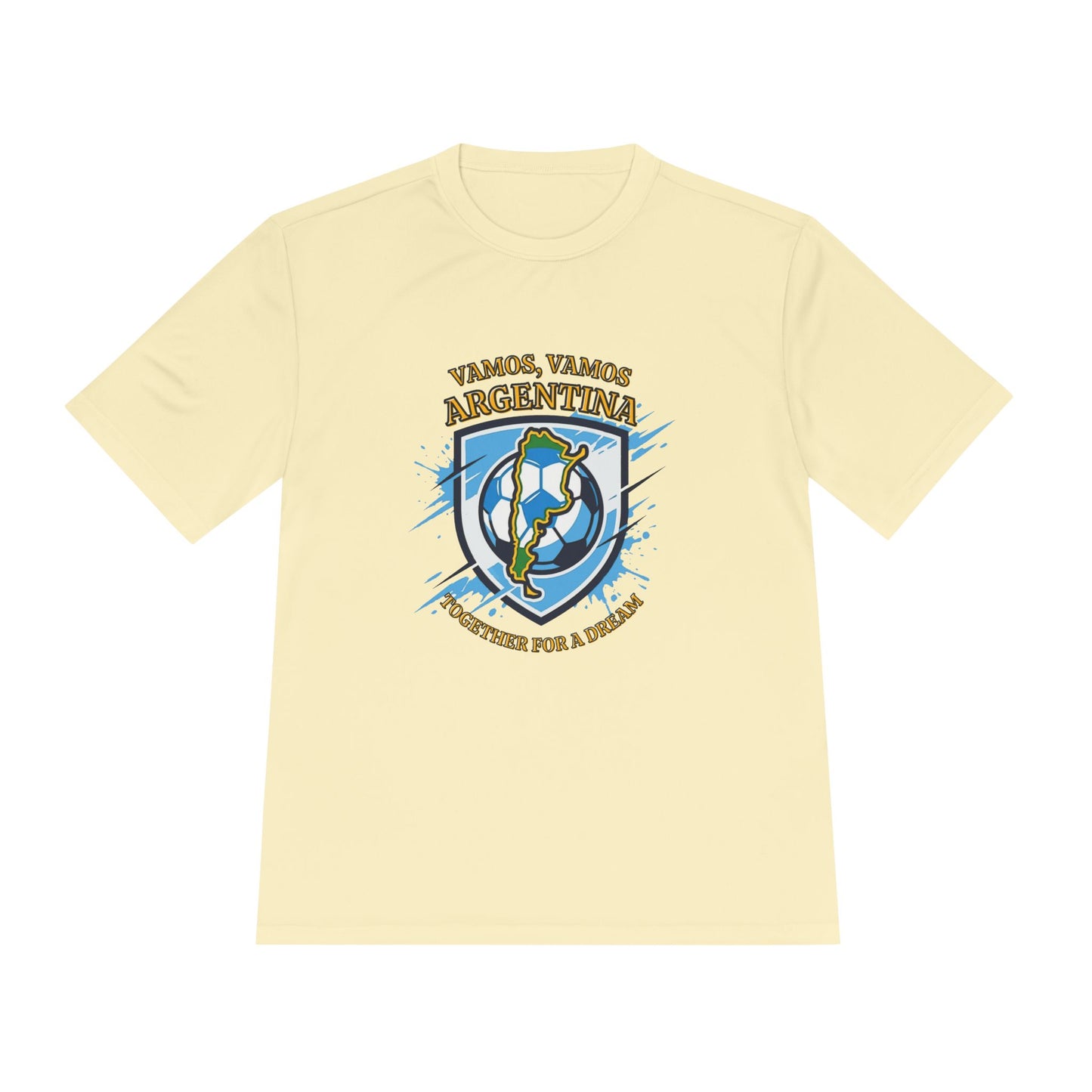 Argentina Soccer Shield Tee — "Vamos, Vamos Argentina" Football Shirt | Moisture-wicking tee - Trending Novelties & Gifts