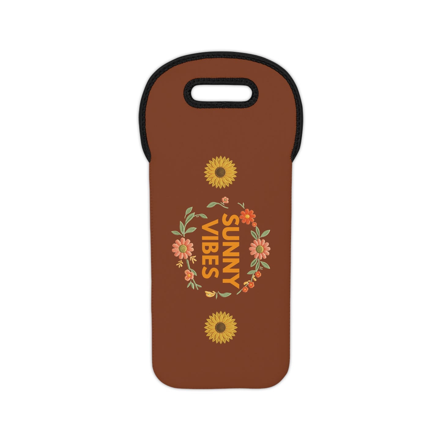 Wine Tote — "Sunny Vibes" Floral  Summer Wine Bottle Carrier - Trending Novelties & Gifts