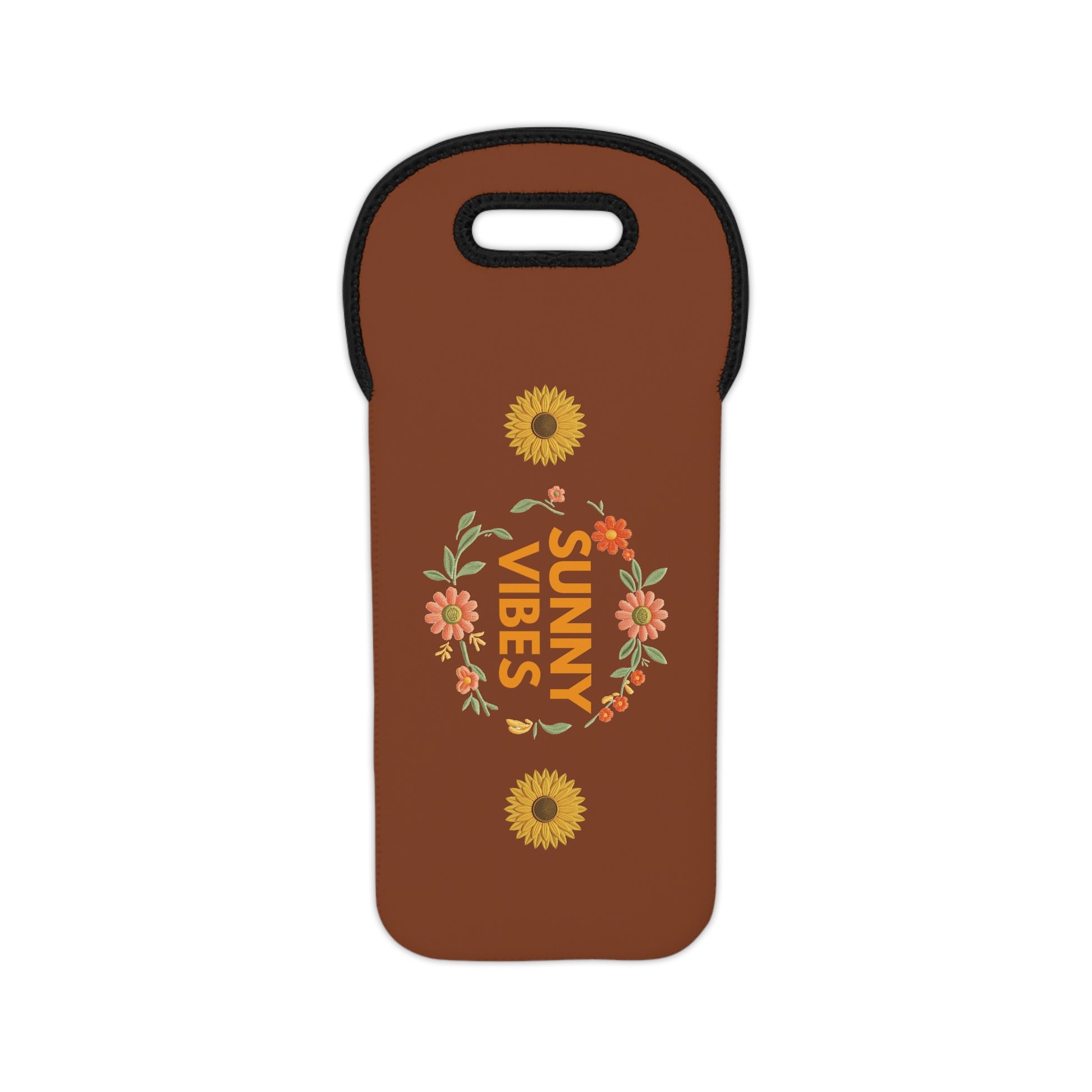 Wine Tote — "Sunny Vibes" Floral  Summer Wine Bottle Carrier - Trending Novelties & Gifts