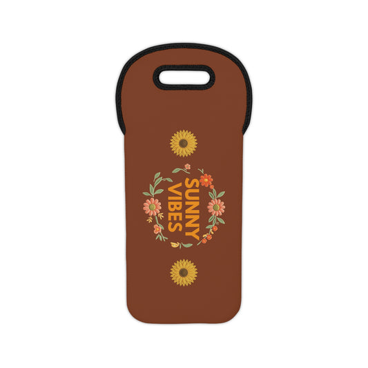 Wine Tote — "Sunny Vibes" Floral  Summer Wine Bottle Carrier - Trending Novelties & Gifts