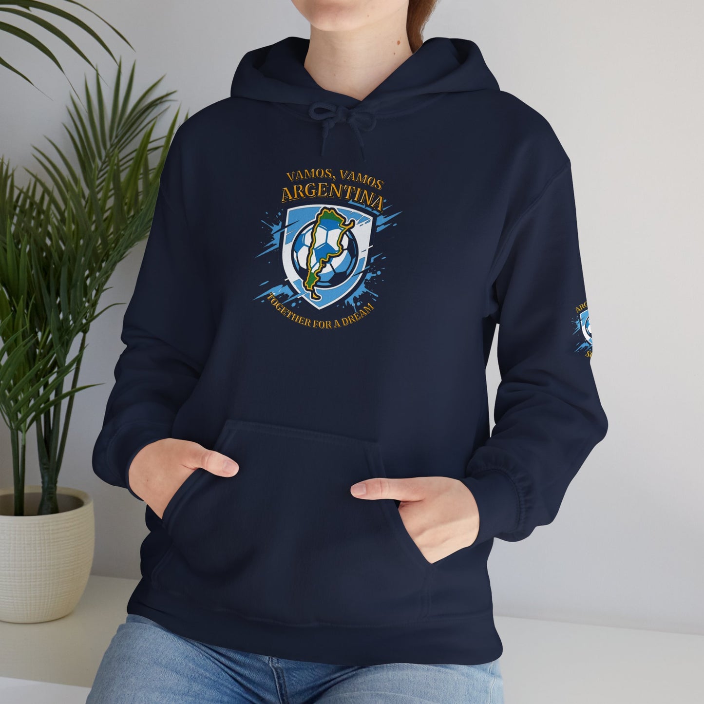 Argentina Soccer Hoodie – Vamos Argentina Crest "Together for a Dream" Fan Hoodie - Trending Novelties & Gifts