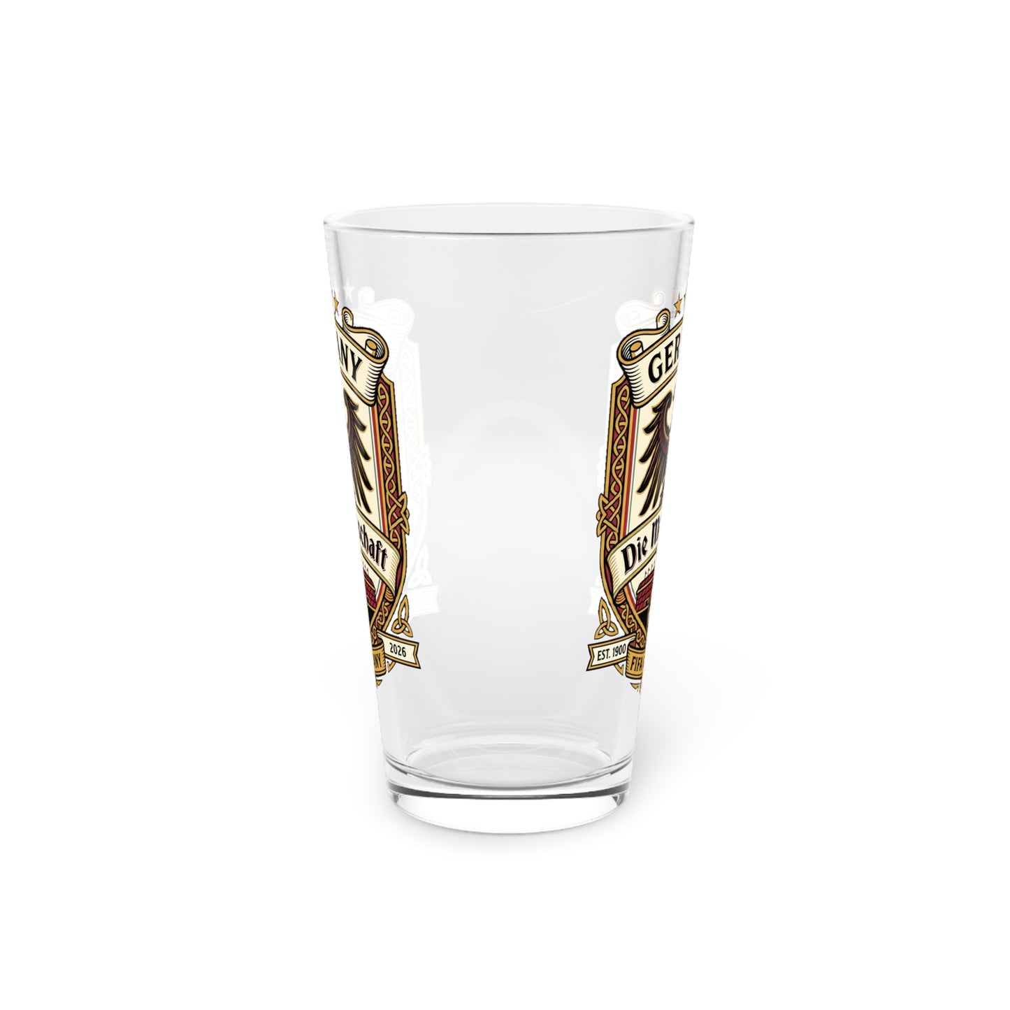Germany Soccer Crest Pint Glass — Germany Soccer 'Die Mannschaft'  Beer Glass