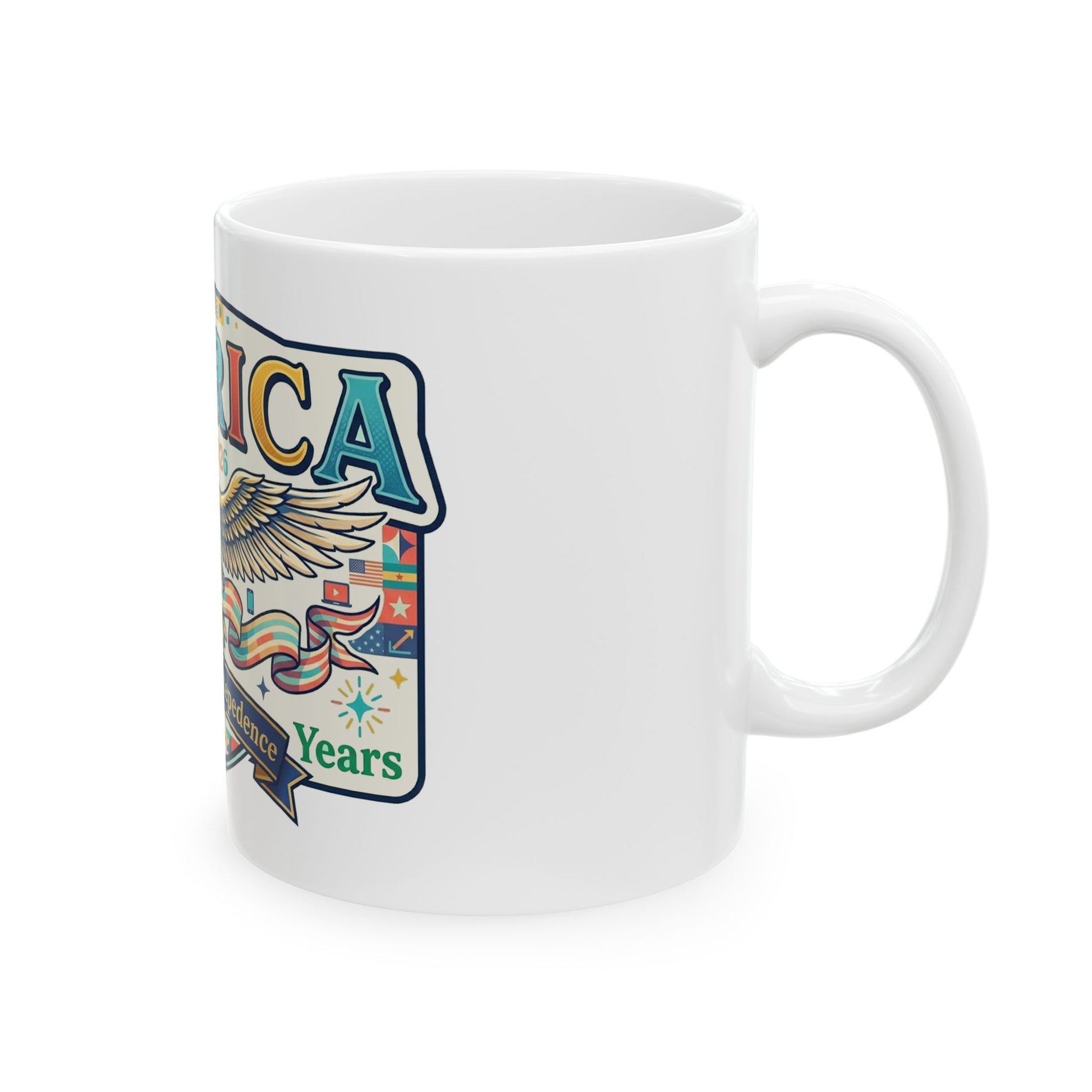USA 250th ANNIVERSARY Patriotic Eagle Coffee Mug | America 250 Years of Independence Ceramic Mug - Trending Novelties & Gifts