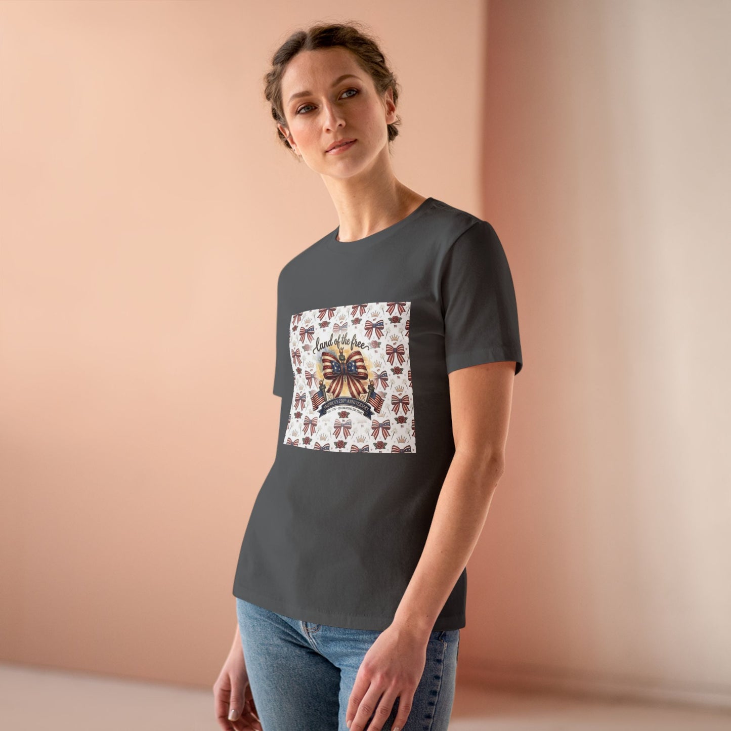 USA 250th Anniversary Patriotic Bow Women's Tee - Trending Novelties & Gifts